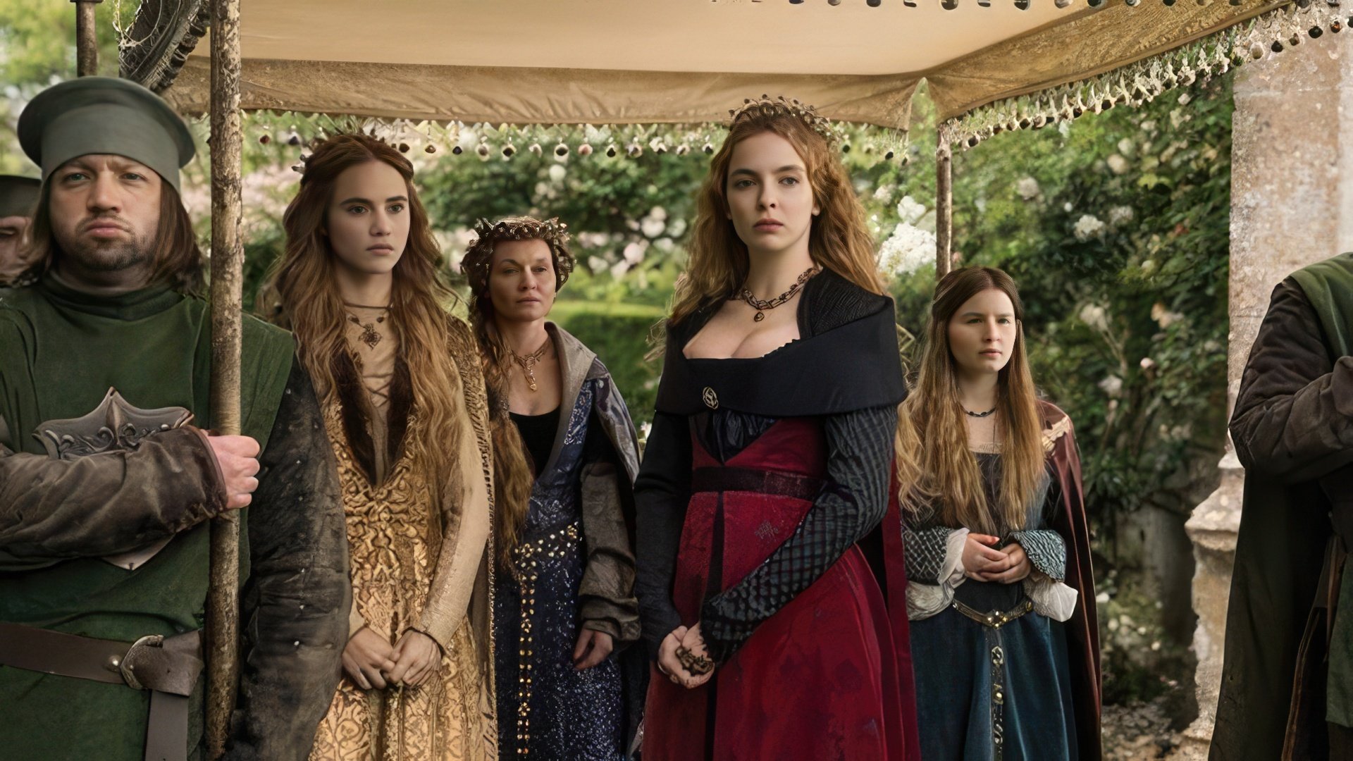 A frame from the movie «The White Princess» with Suki Waterhouse