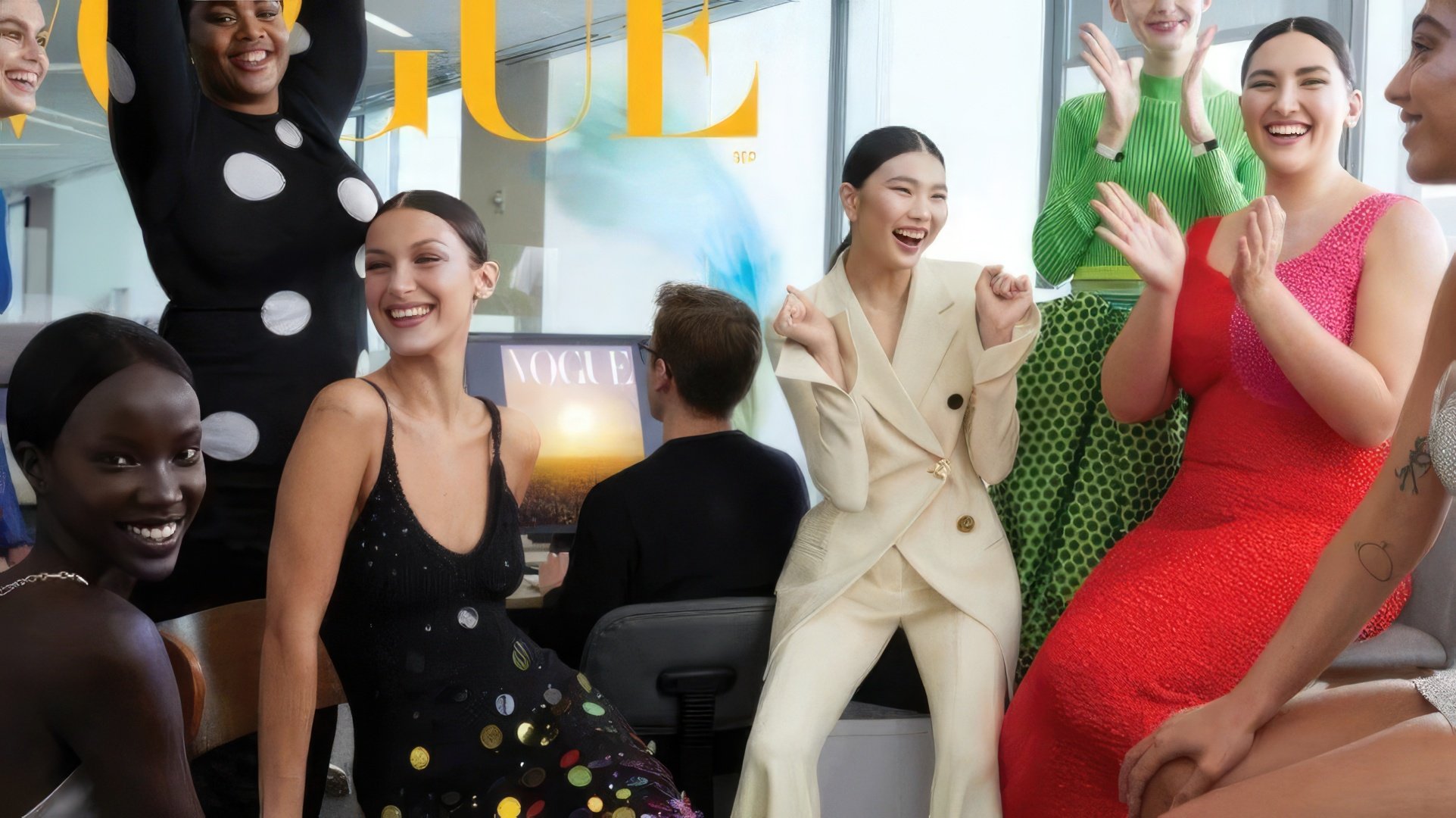 Bella Hadid on the cover of American Vogue, September 2021