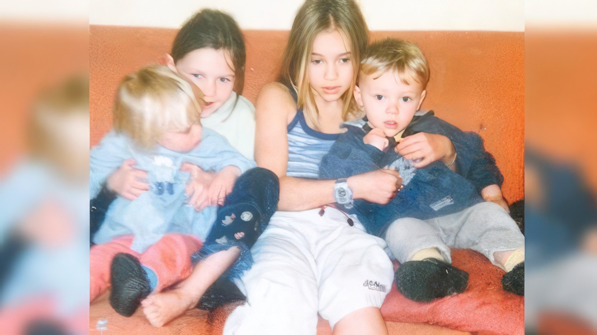 Child photo of Suki Waterhouse with sisters and brother