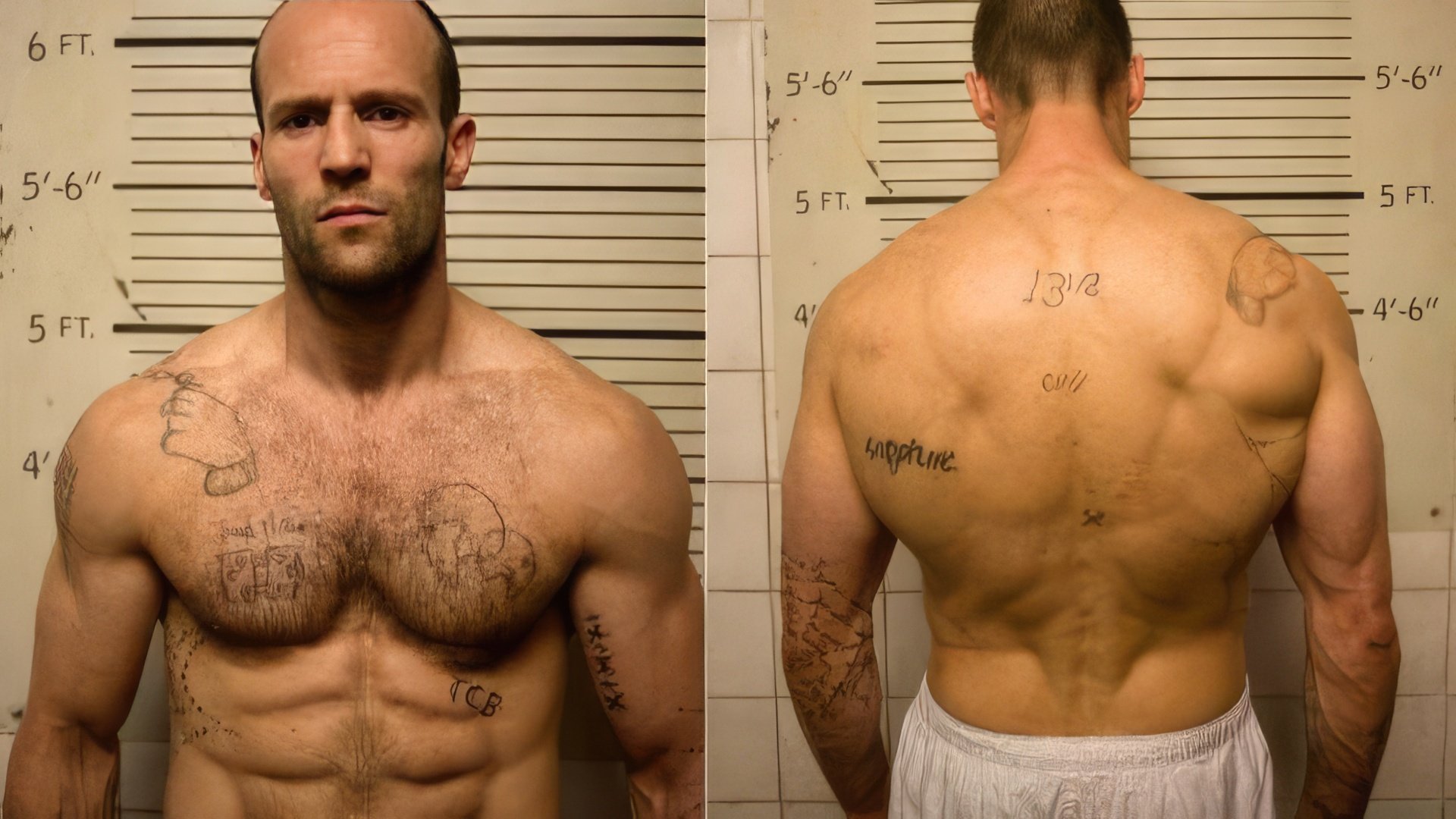 Jason Statham’s figure is perfect for his character roles