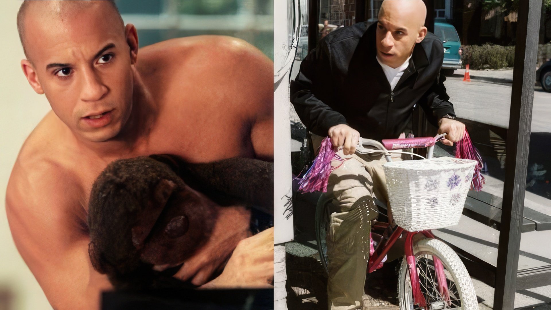 Vin Diesel on the set of «A Pacifier»