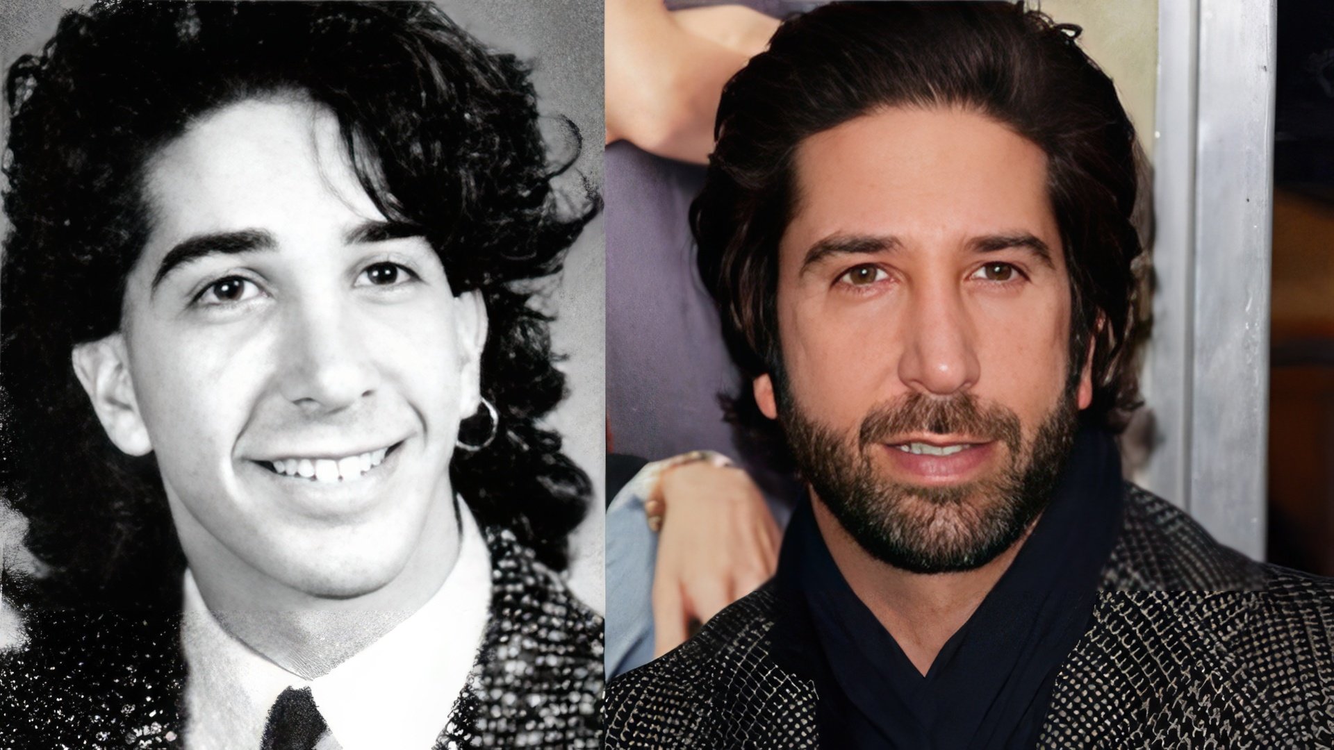 David Schwimmer in his youth and now