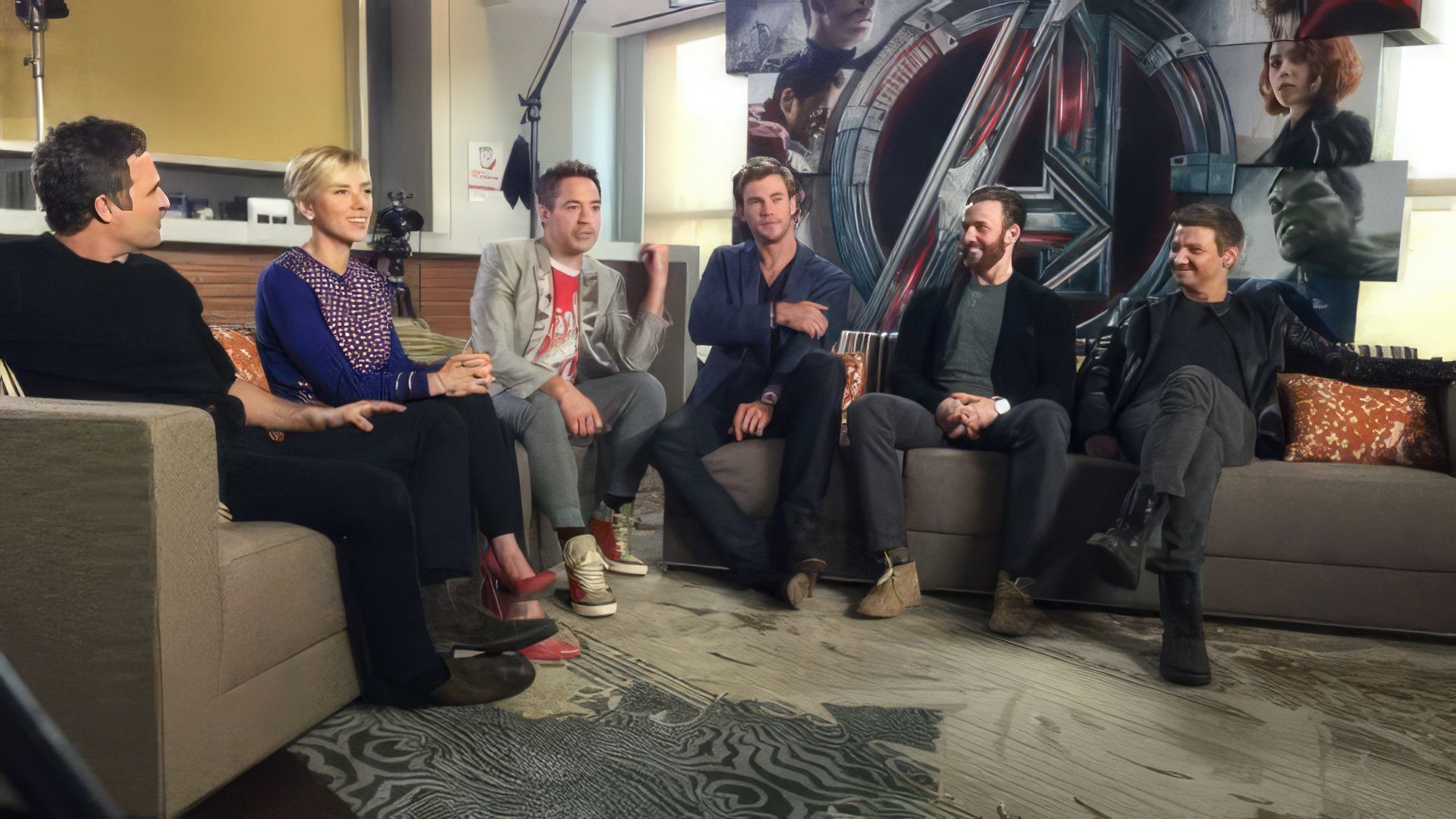 Chris Hemsworth and his superhero colleagues