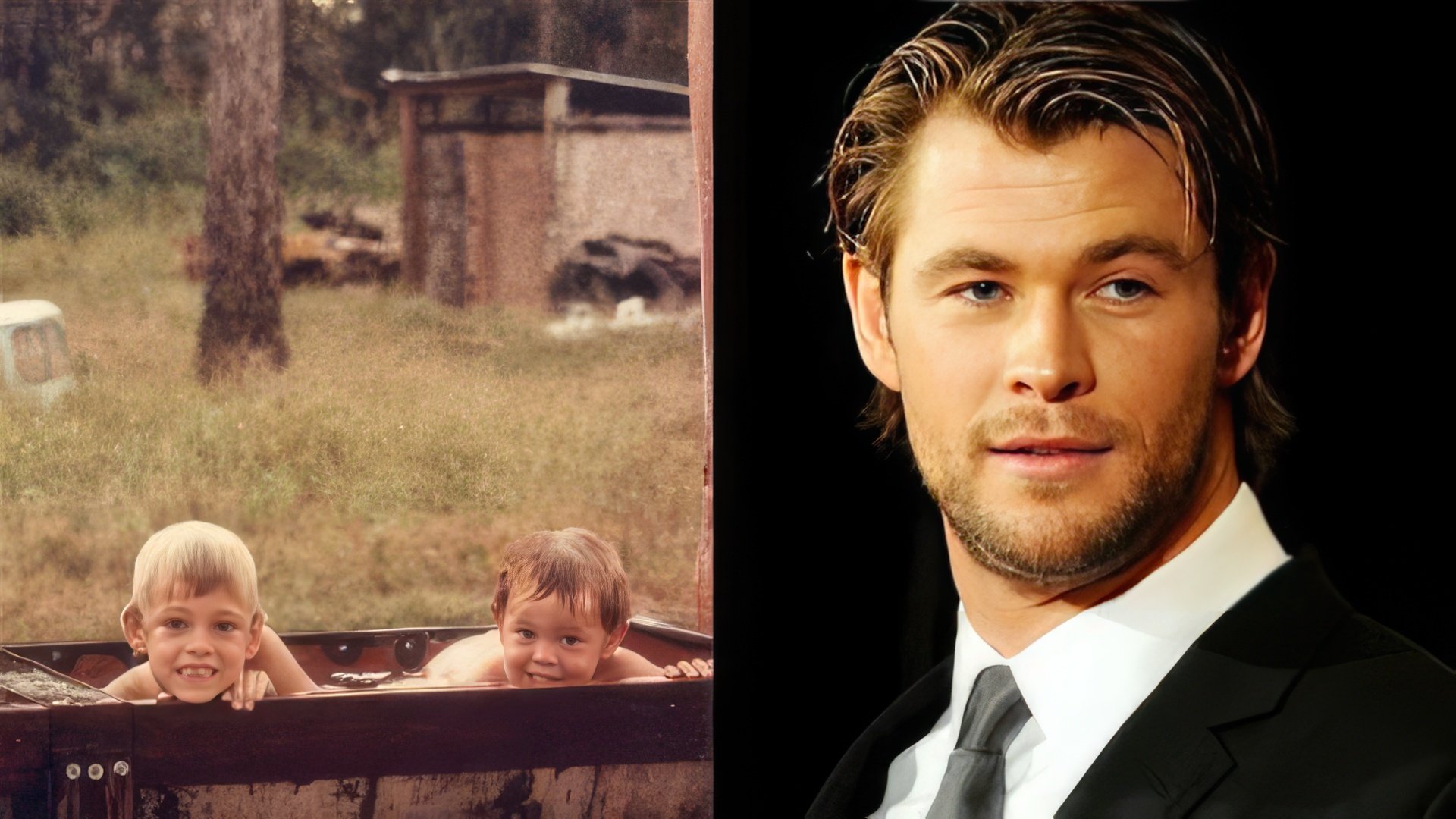 Chris Hemsworth in his childhood and now