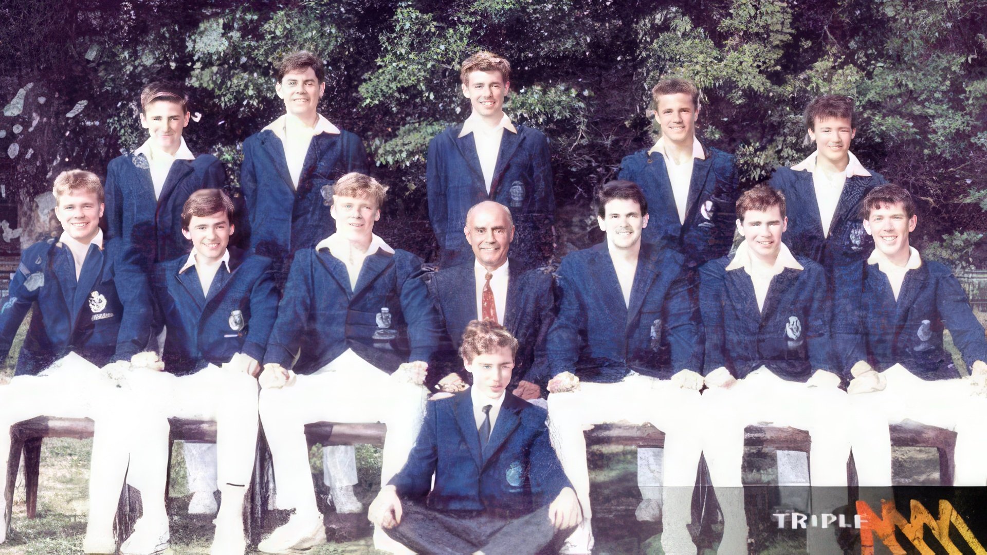 Hugh Jackman’s school picture (bottom row, second from the left)