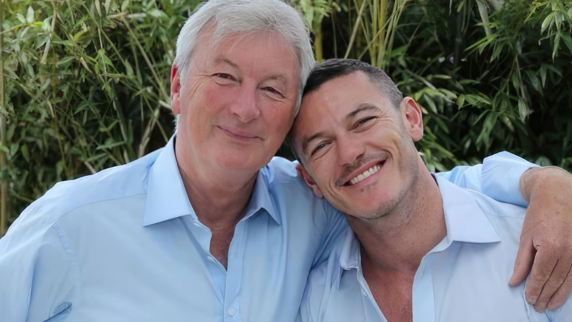 In the photo: Luke Evans with his father