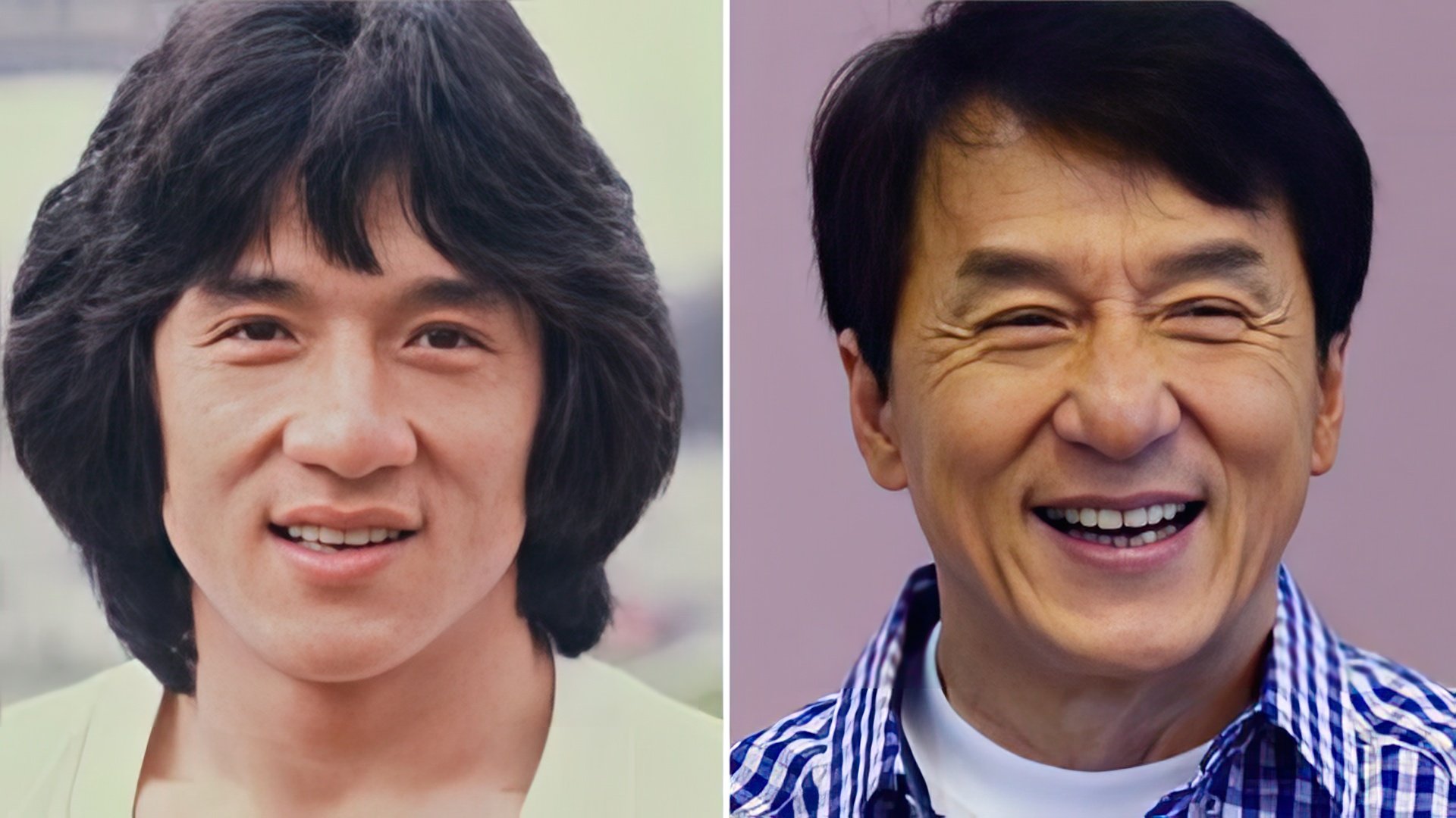 Jackie Chan in his youth and now (1981 VS 2015)