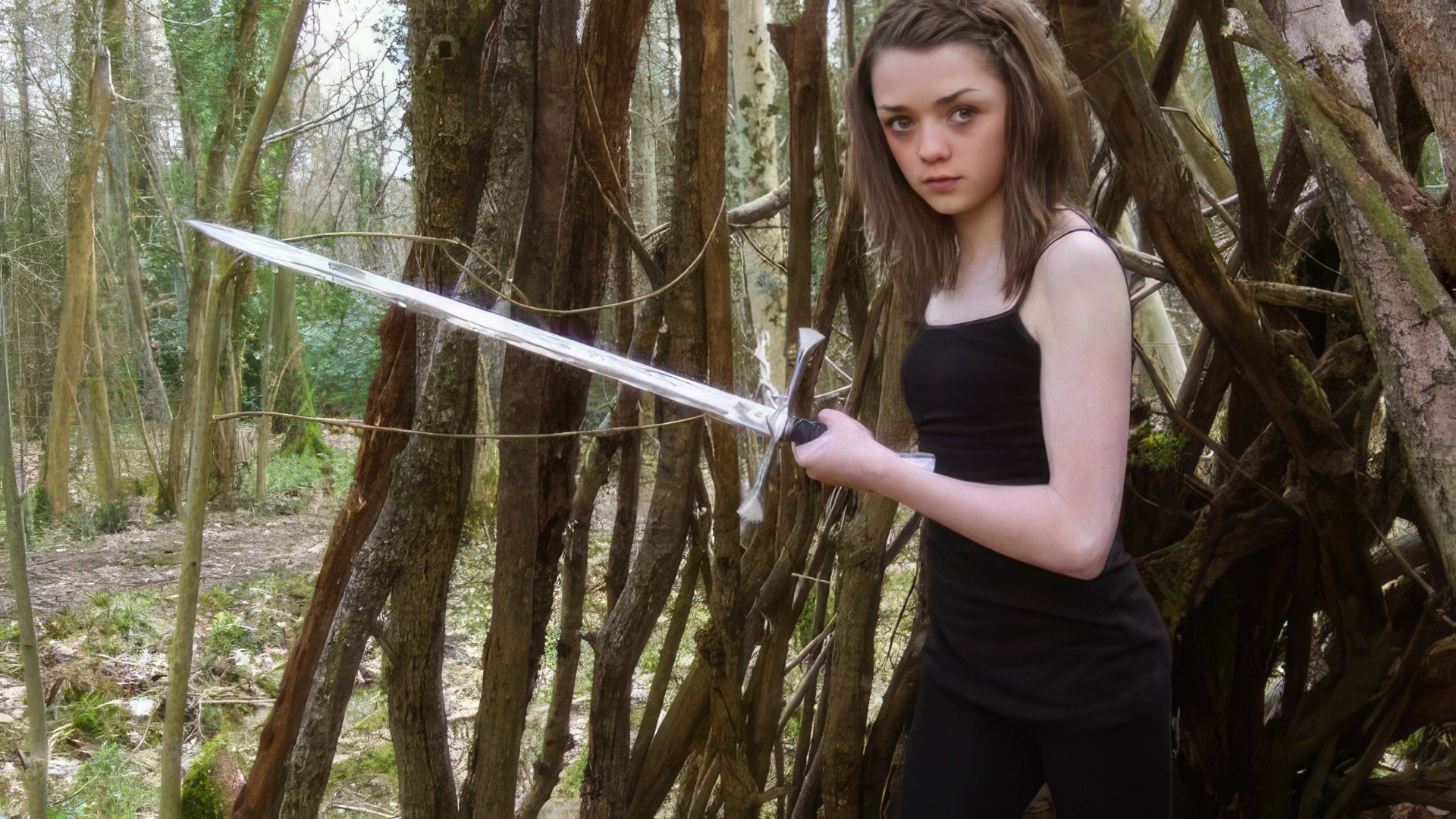 Like Arya Stark, Maisie Williams knows how to handle weapons