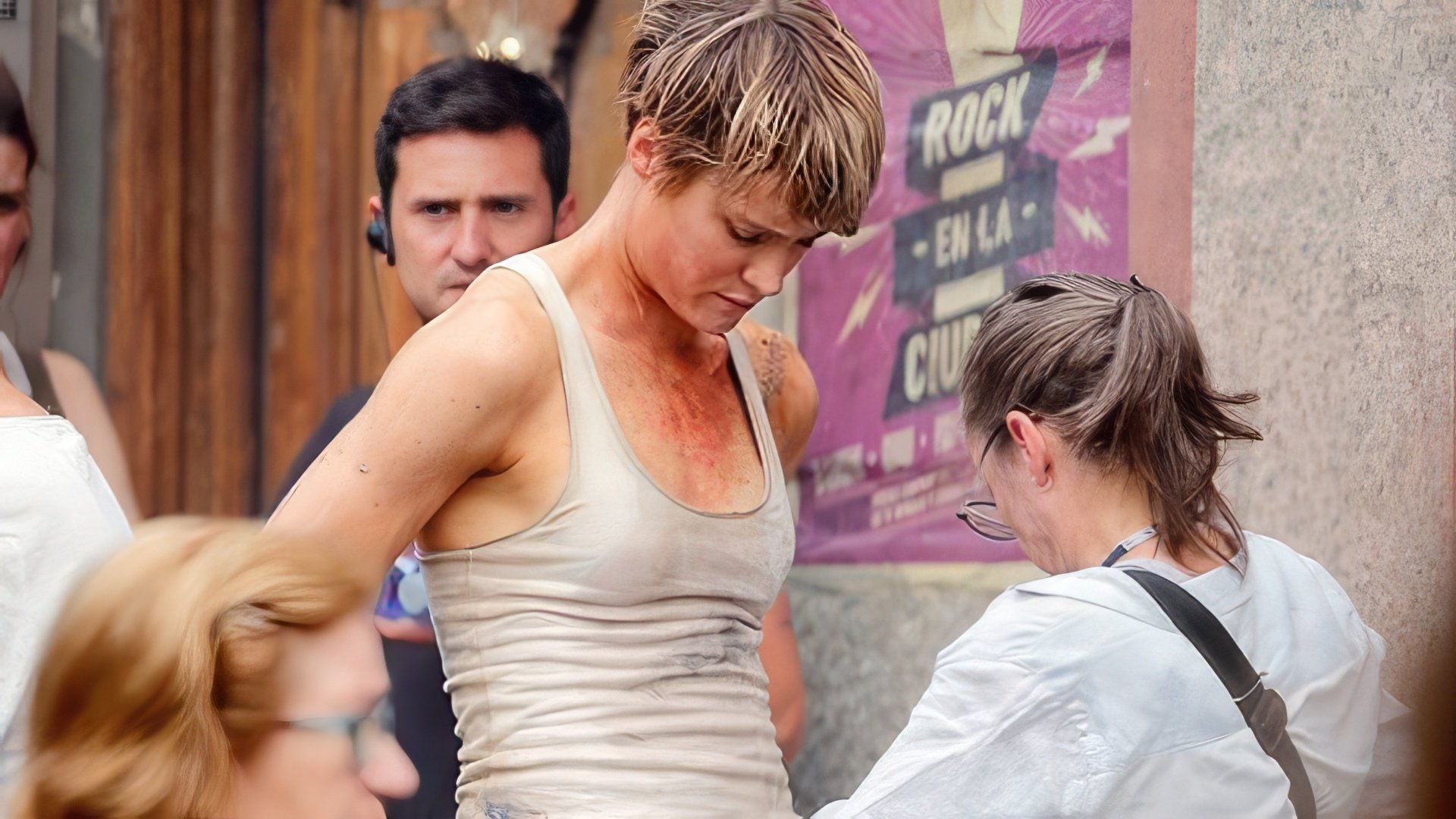 Mackenzie Davis on the set of Terminator