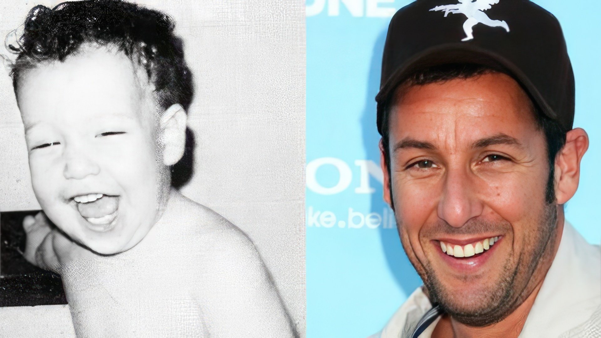 Adam Sandler in his childhood and nowadays