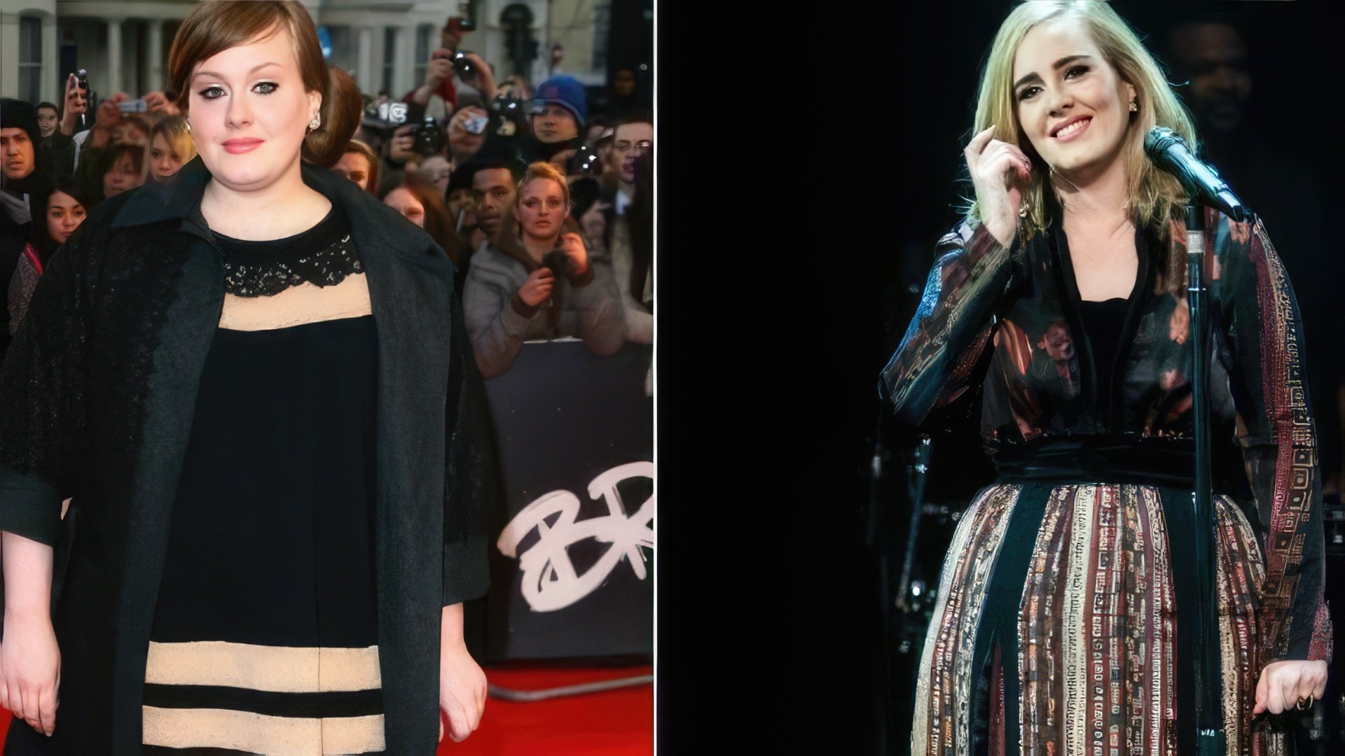 Adele before and after losing weight