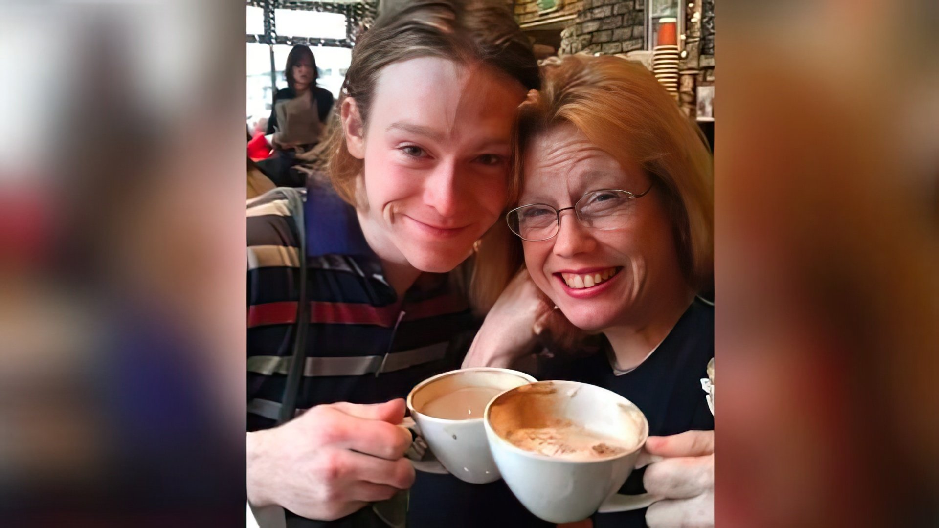 Caleb Landry Jones with his mom