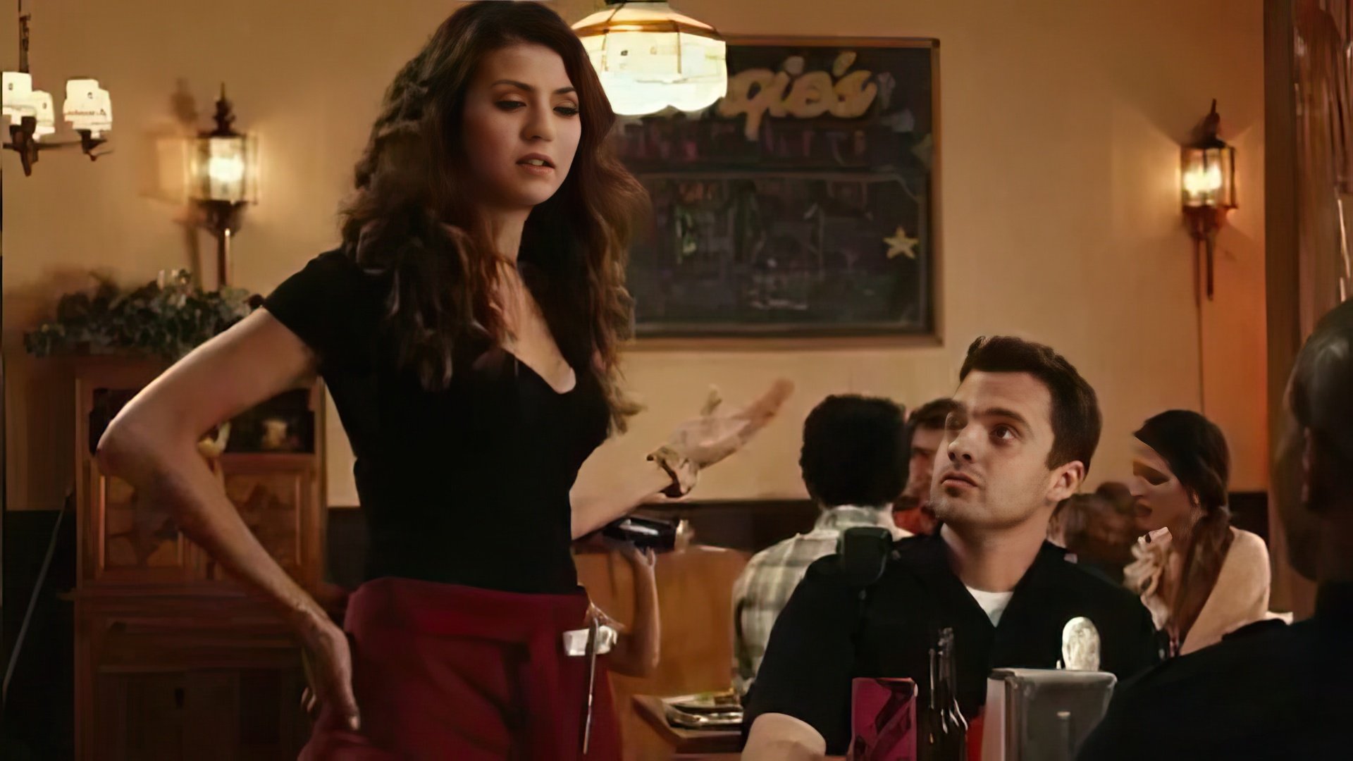 In the comedy “Let’s Be Cops” Nina plays a waitress