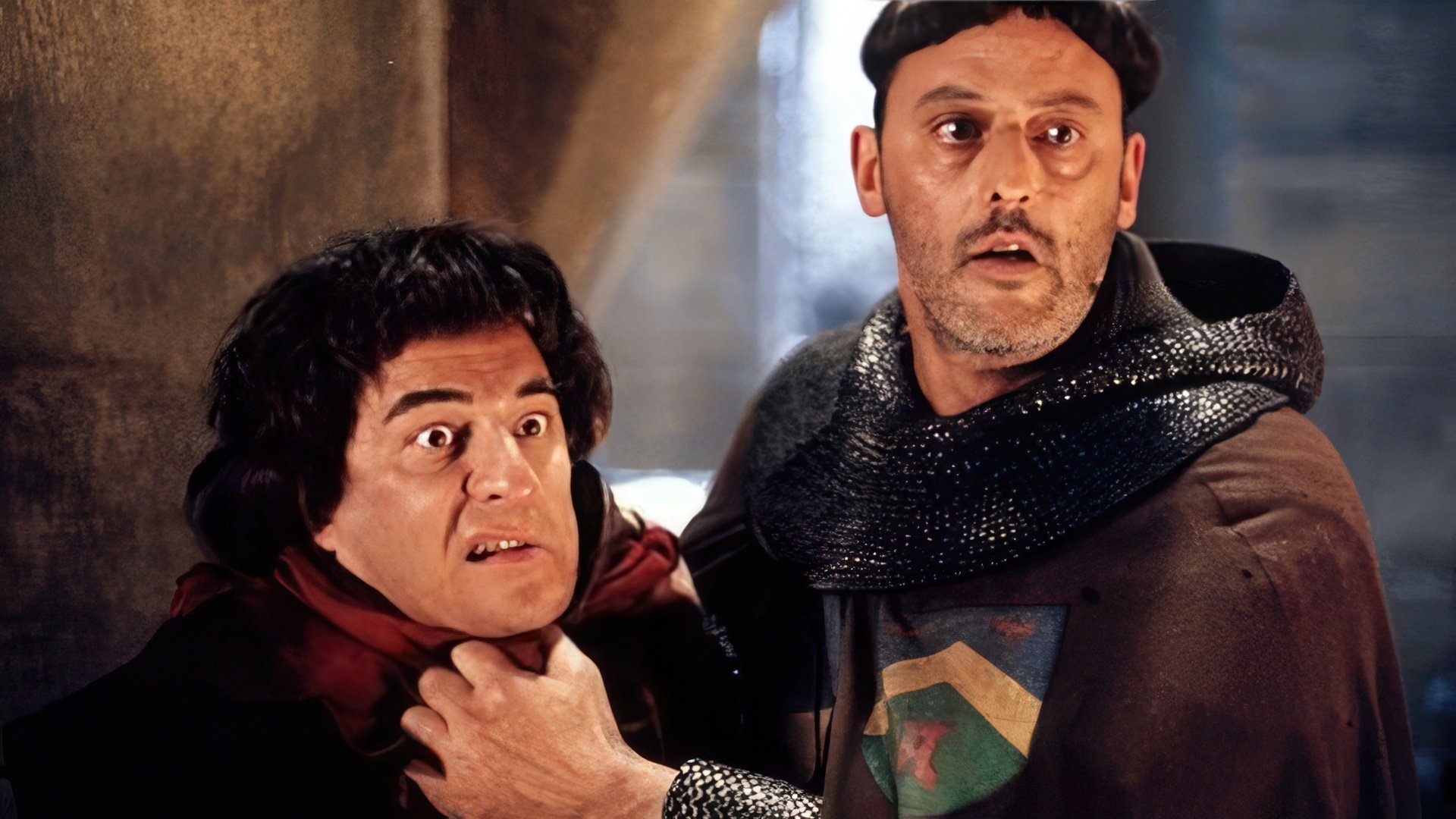 Jean Reno with Christian Clavier in the fantastic comedy «The visitors»