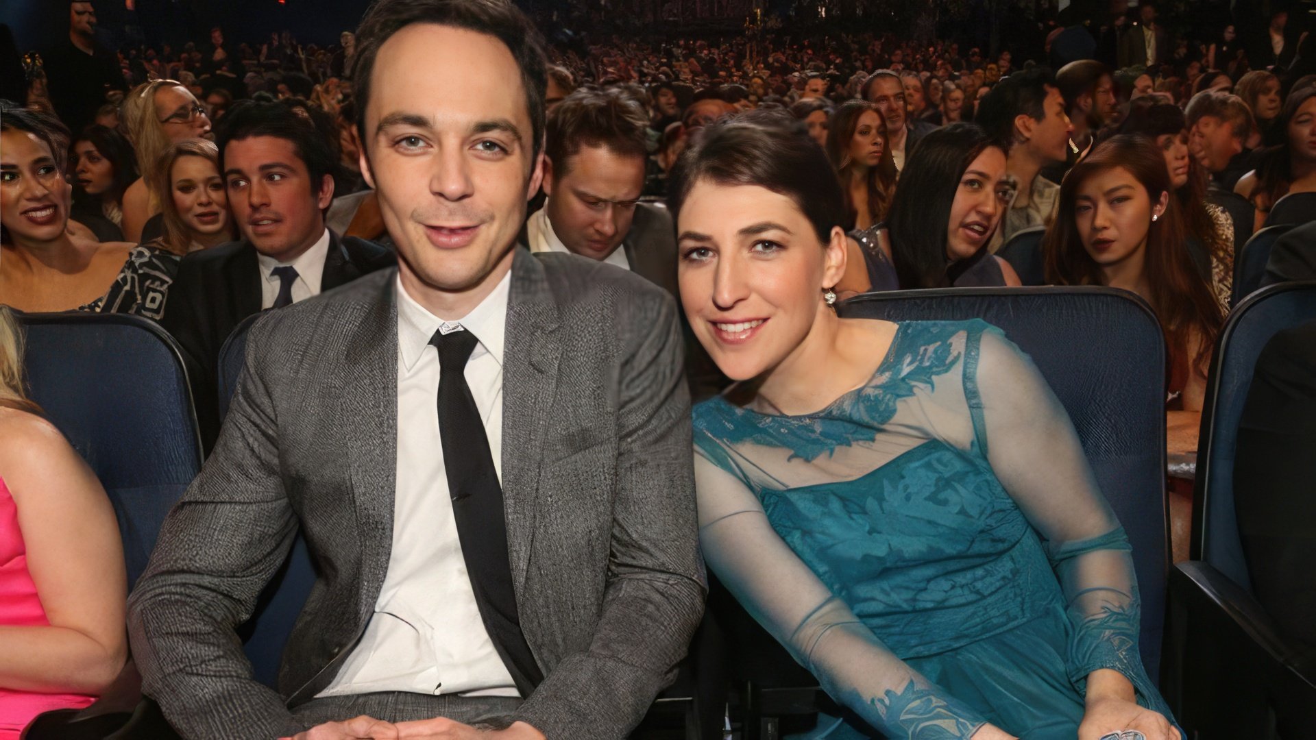 Jim Parsons with Mayim Bialik