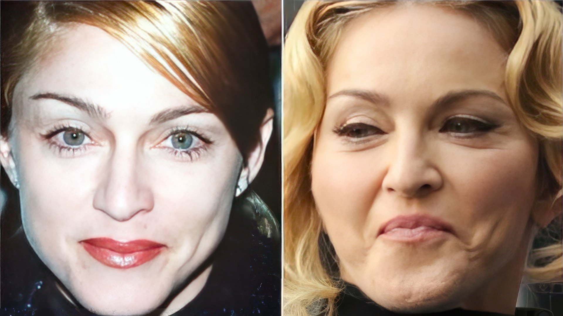Madonna in her youth and now