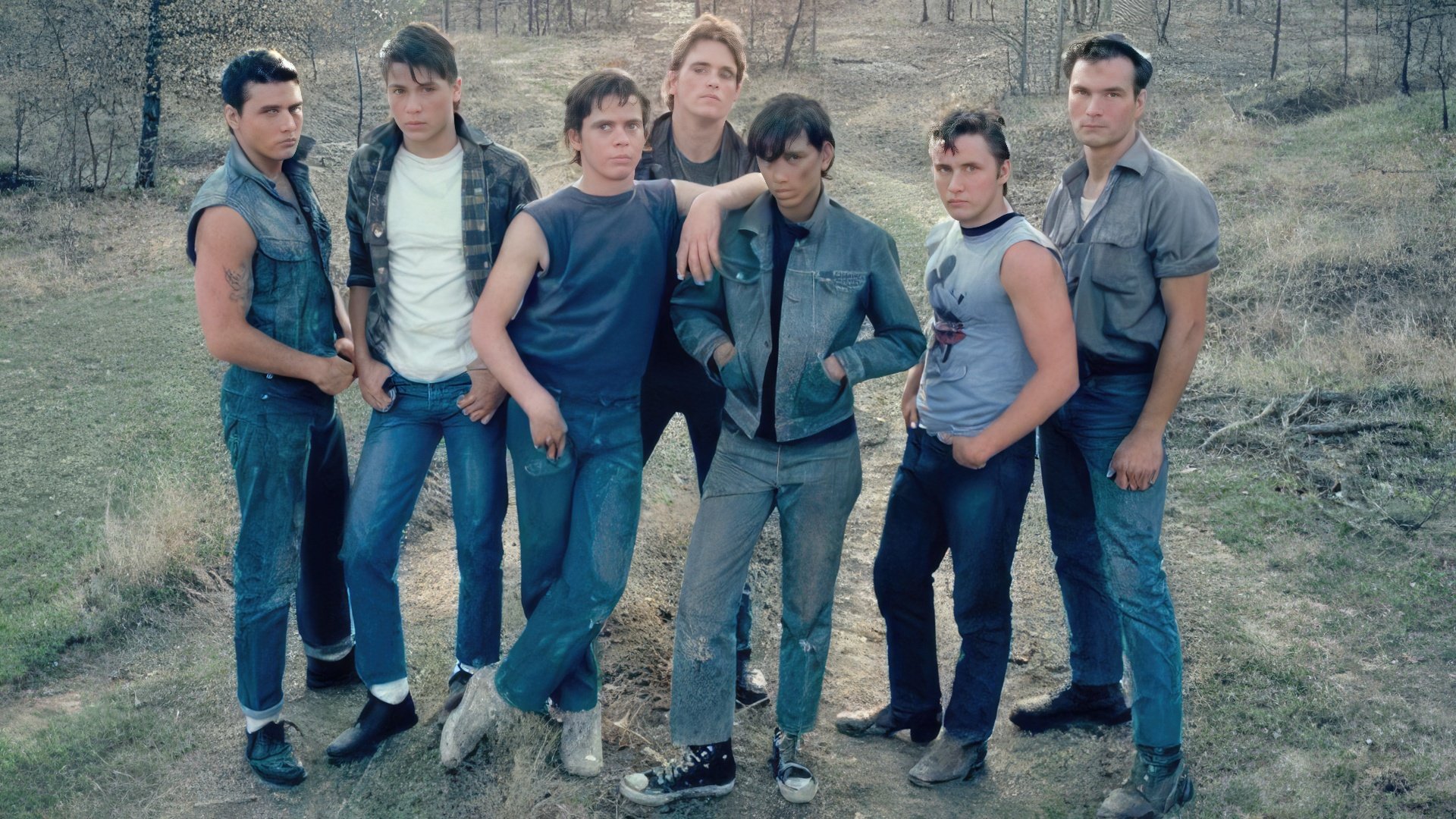 On the set of the movie 'The Outsiders'