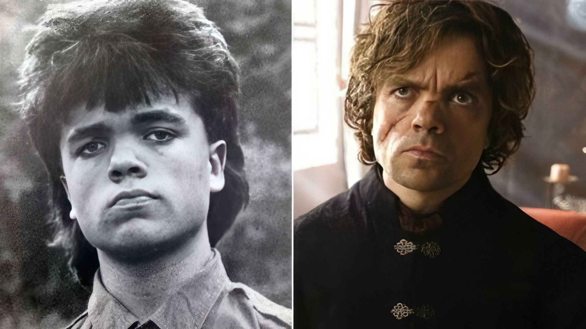 Peter Dinklage in his childhood and now