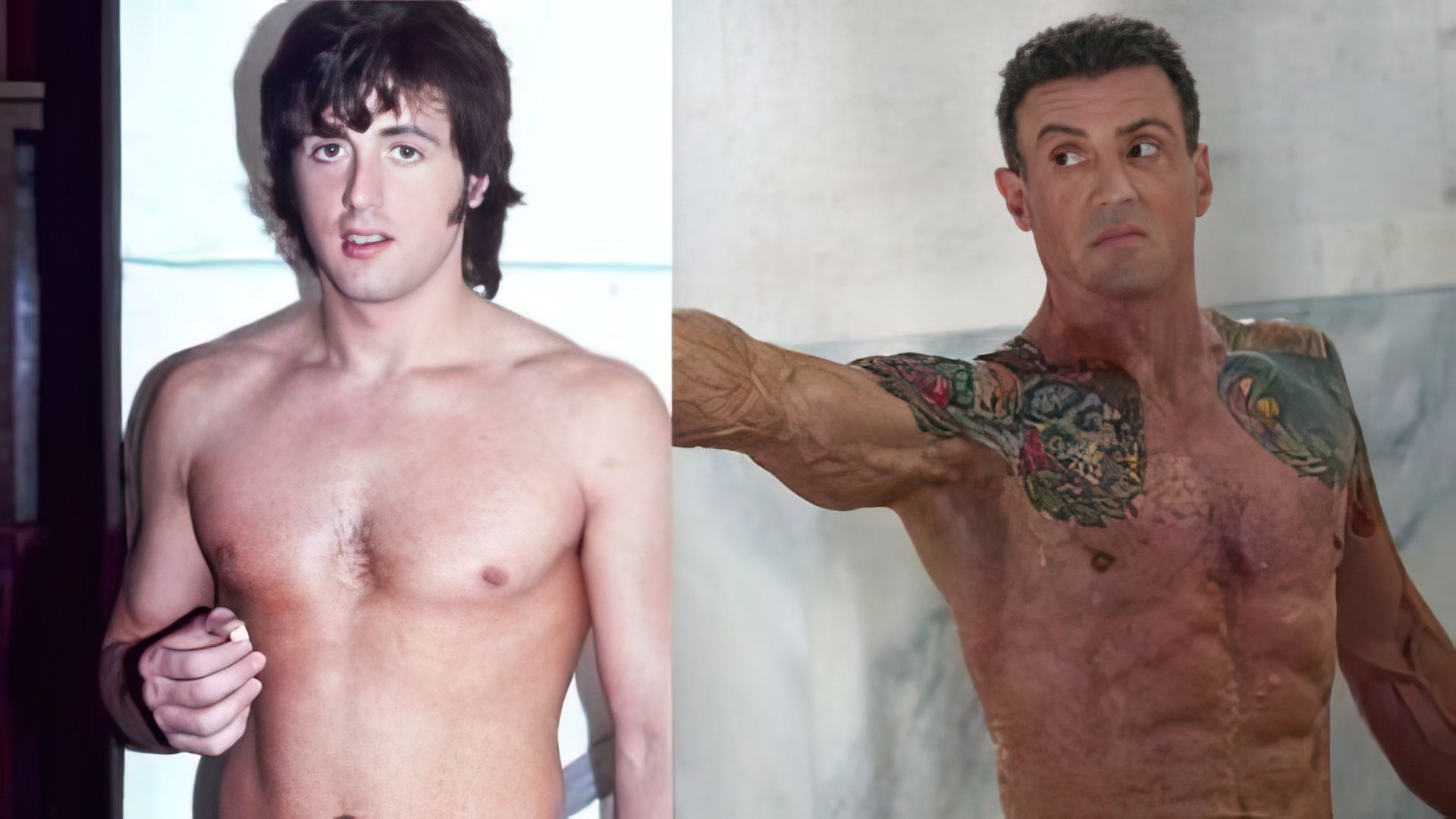 Stallone at the age of 24 and 66