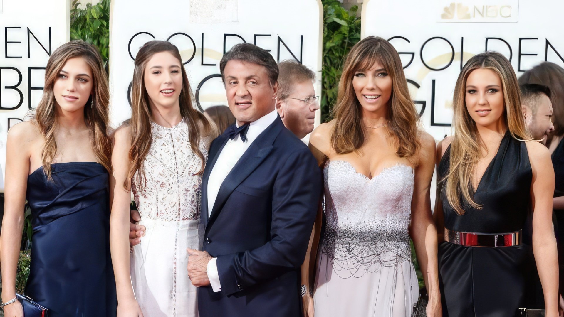 Sylvester Stallone, his wife, and their daughter (2016)