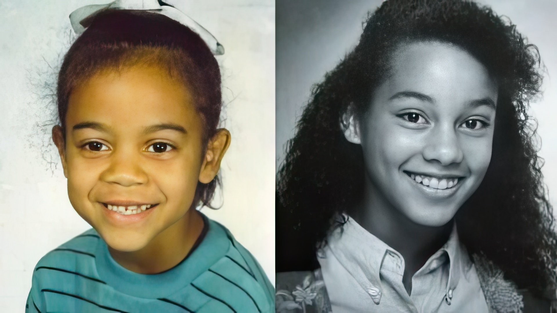 The actress Zoe Saldana in her childhood and adolescence