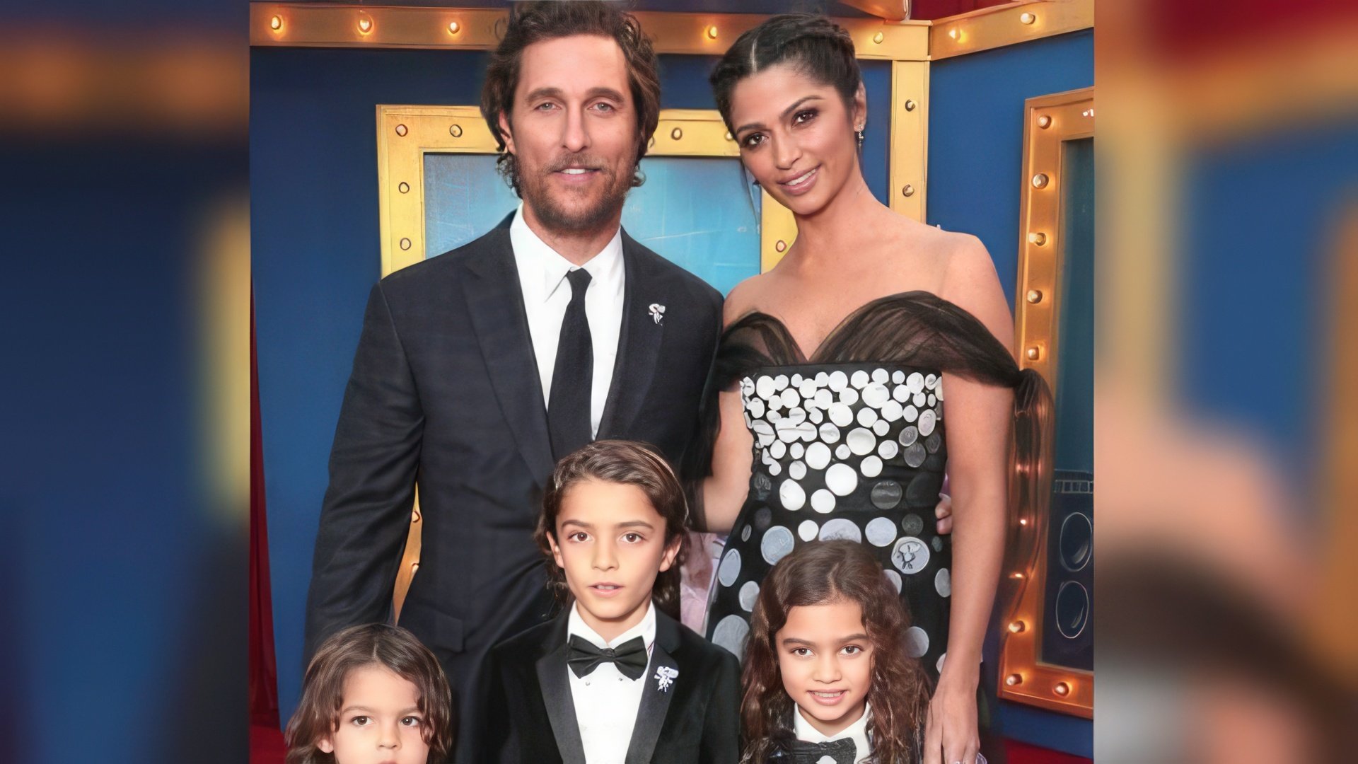 The happy family: McConaughey with his wife and children