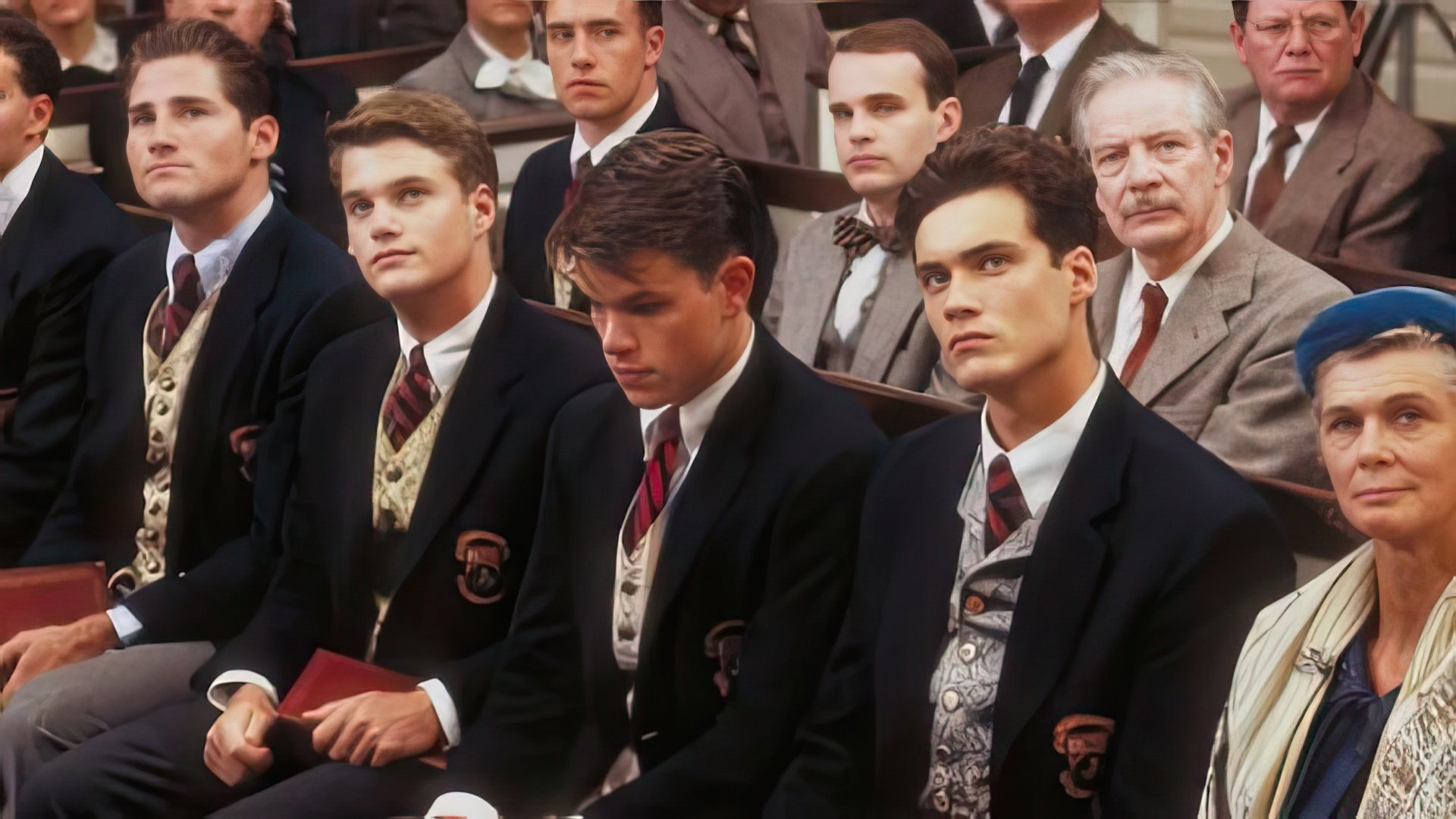 The stars in the making. Shot from «School Ties» movie
