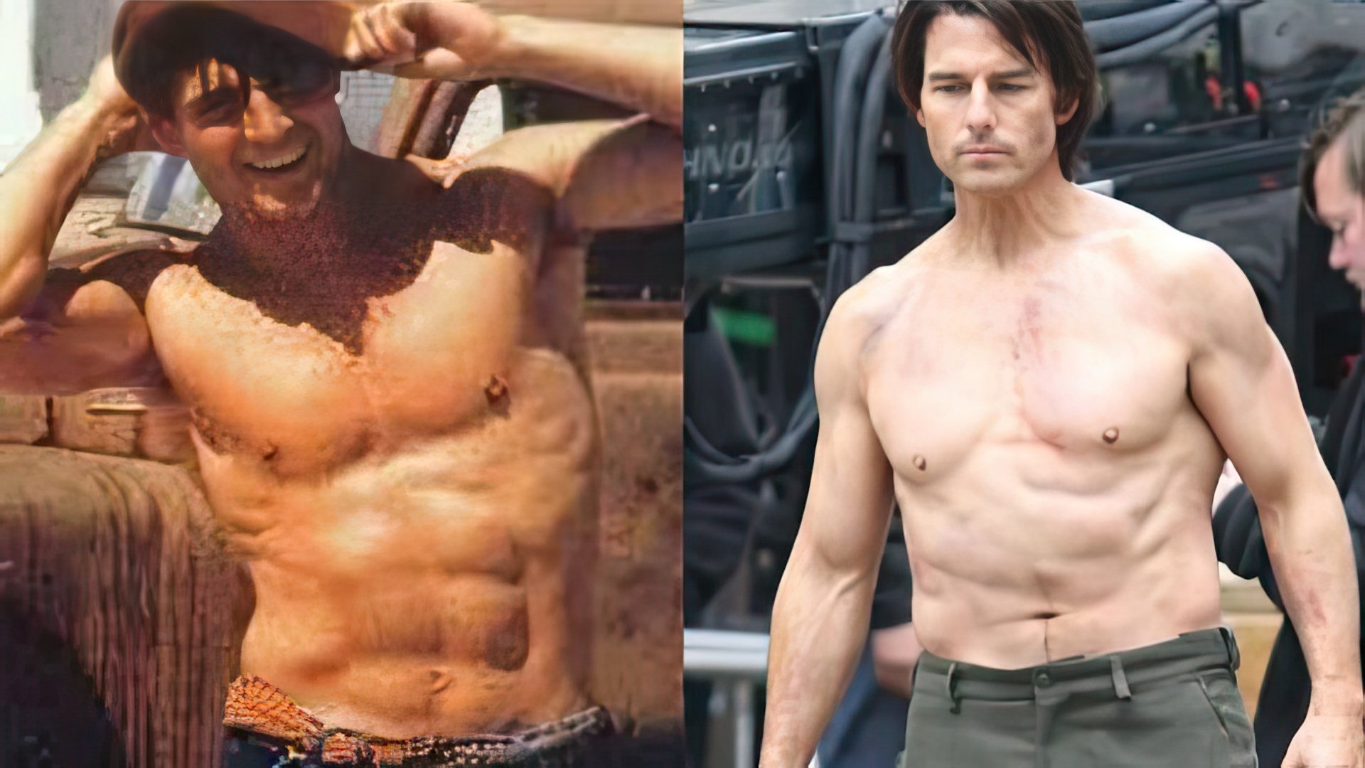 Tom Cruise in his youth and nowadays