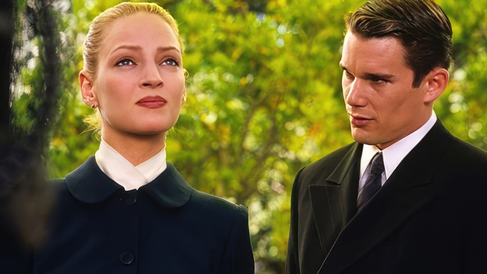 Uma Thurman and Ethan Hawke in «Gattaca»