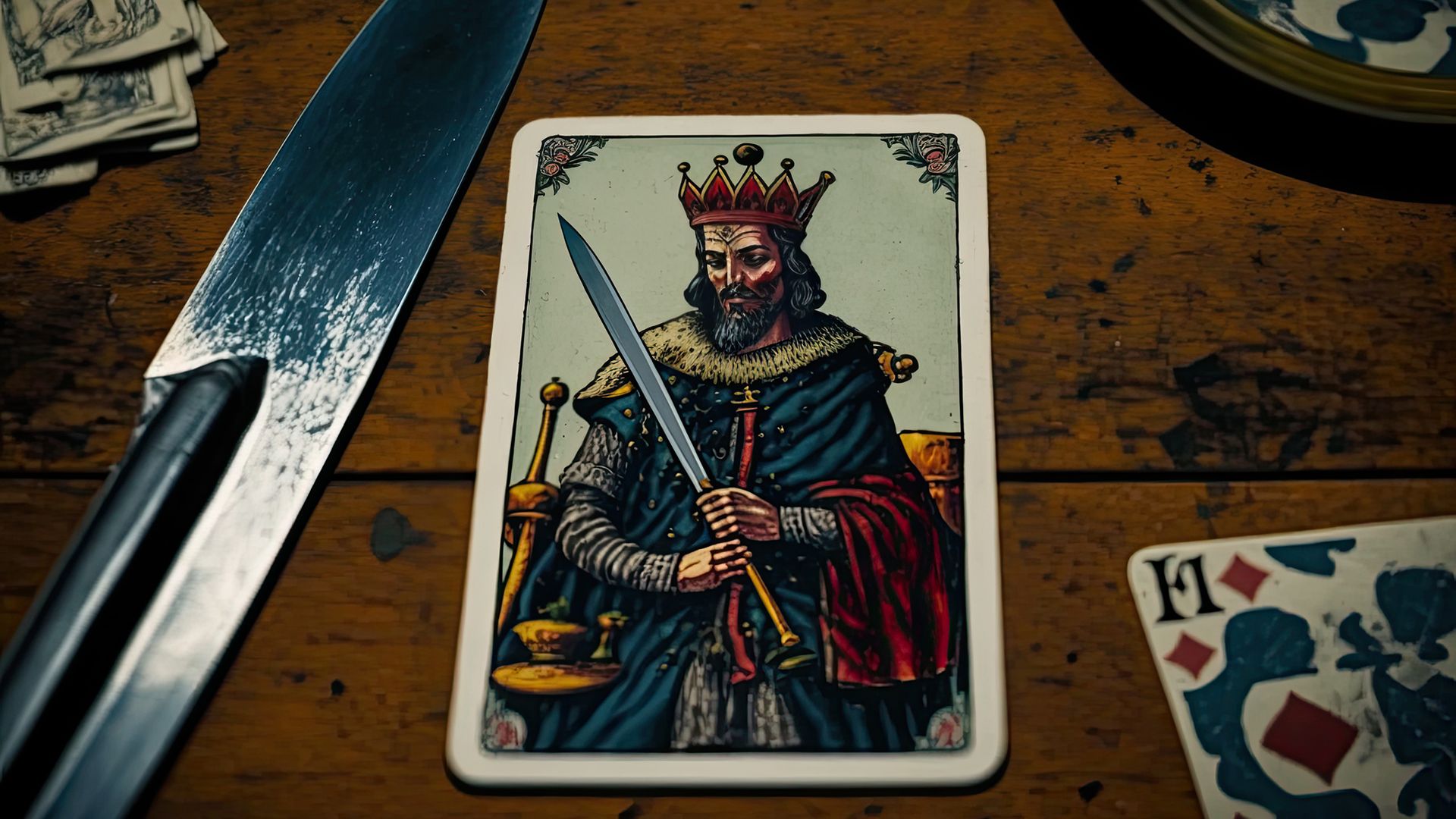 The Inverted King of Swords in love indicates the partner's detachment