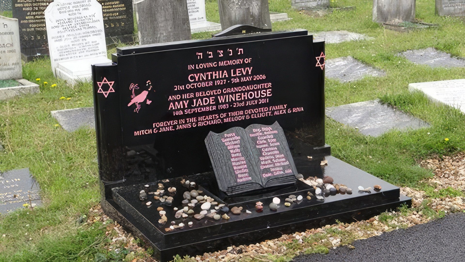 Amy Winehouse is buried at Jewish Edgwarebury Lane Cemetery in Edgware