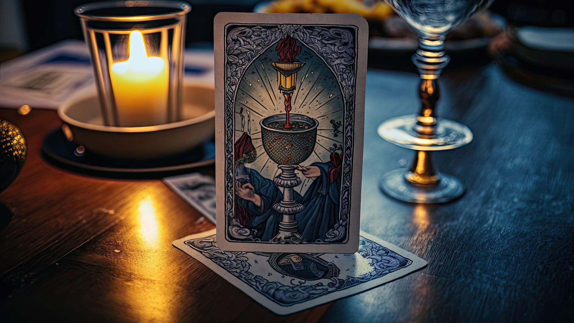 The reversed Ace of Cups signals unpleasant changes in life