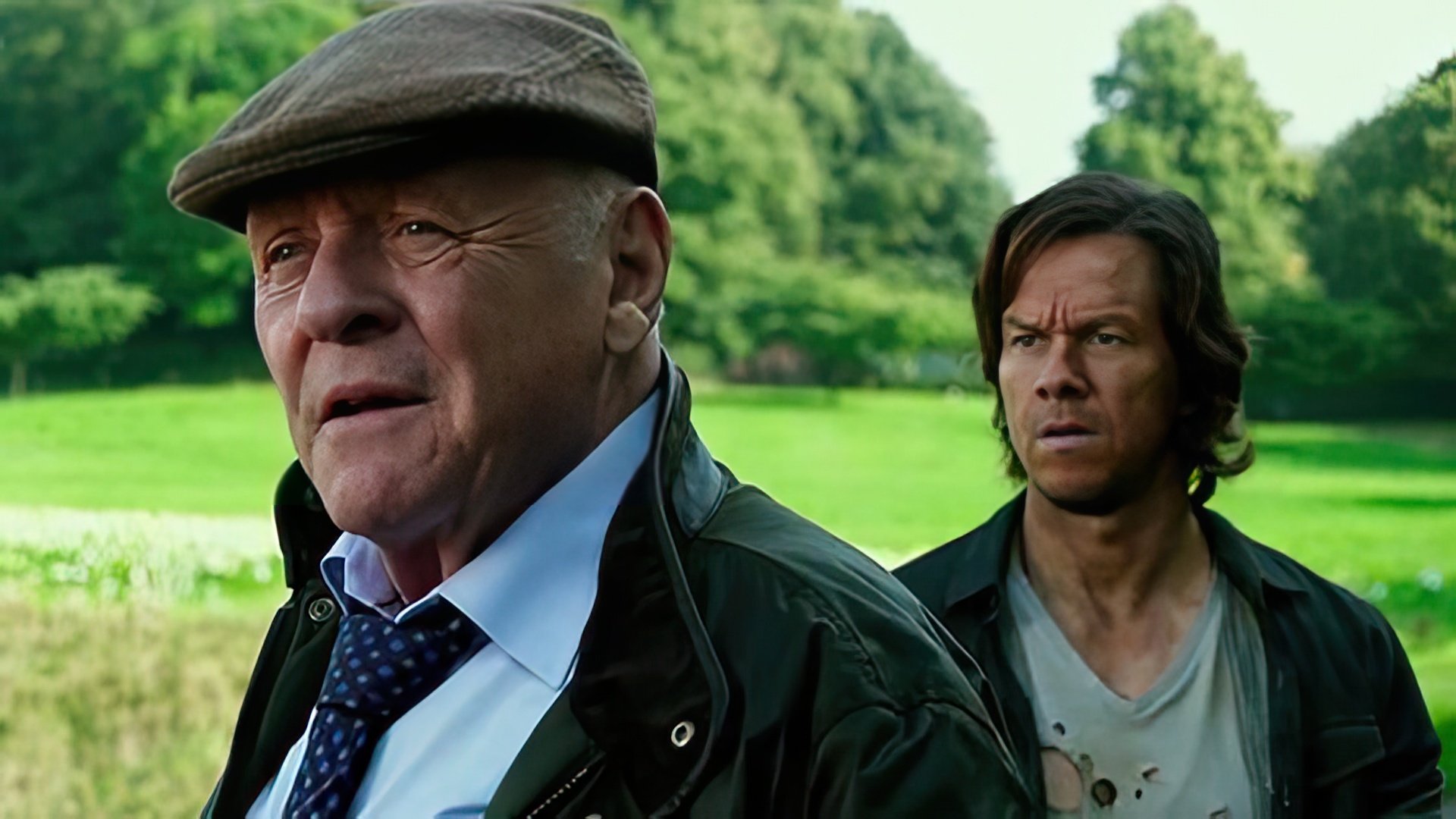 Anthony Hopkins and Mark Wahlberg in the Transformers. The Last Knight