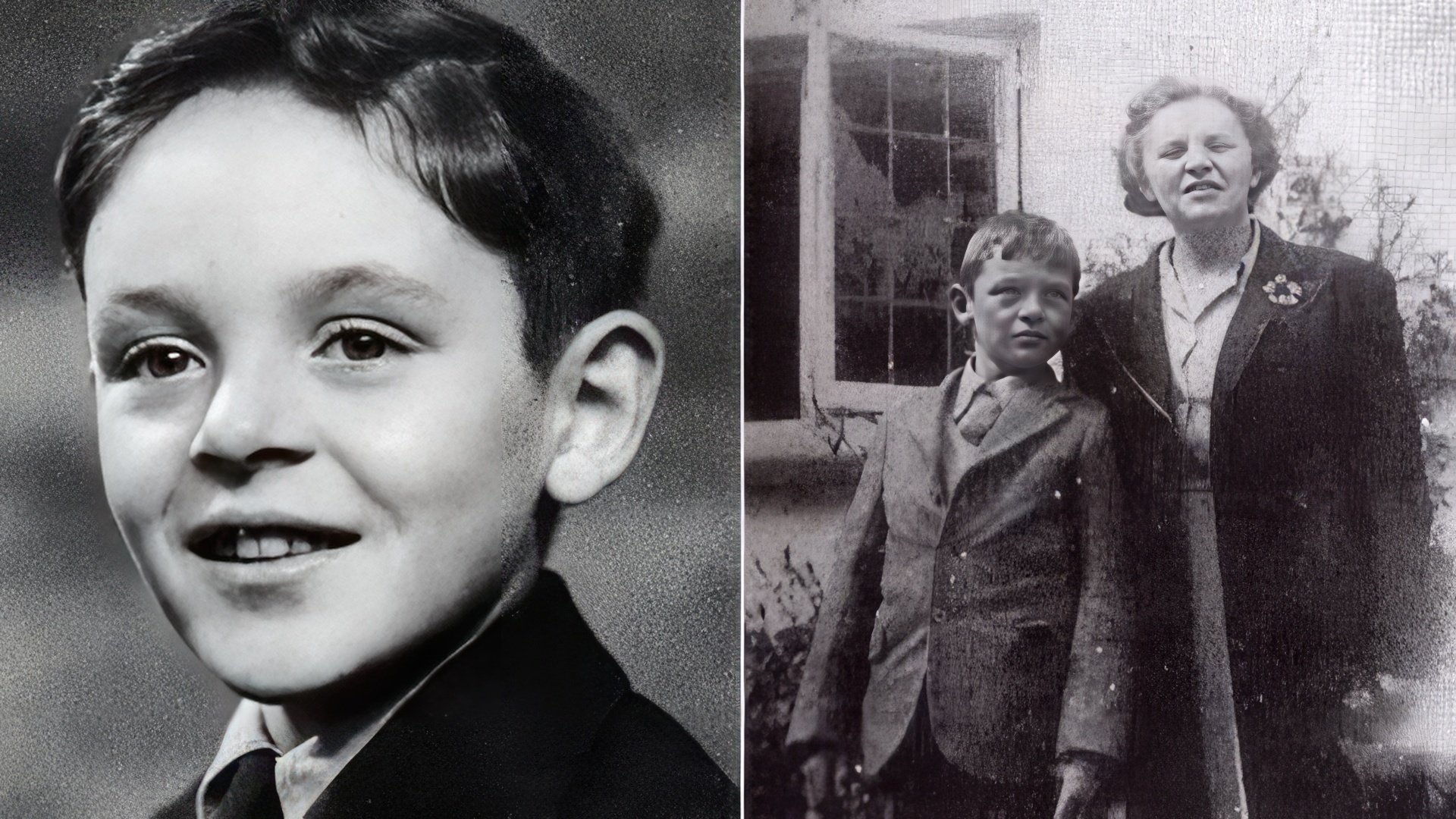 Anthony Hopkins in childhood (from the right in the photo with his mother)
