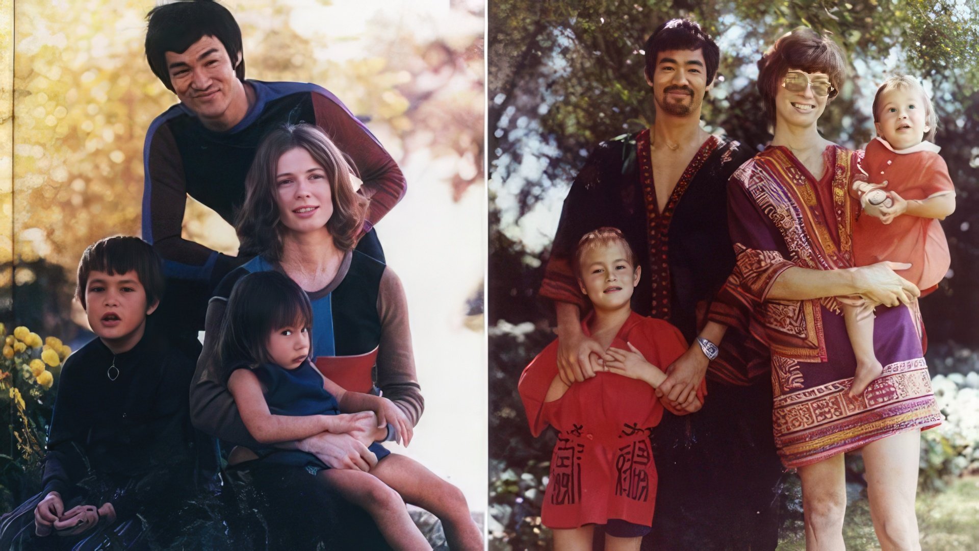Bruce Lee with his family