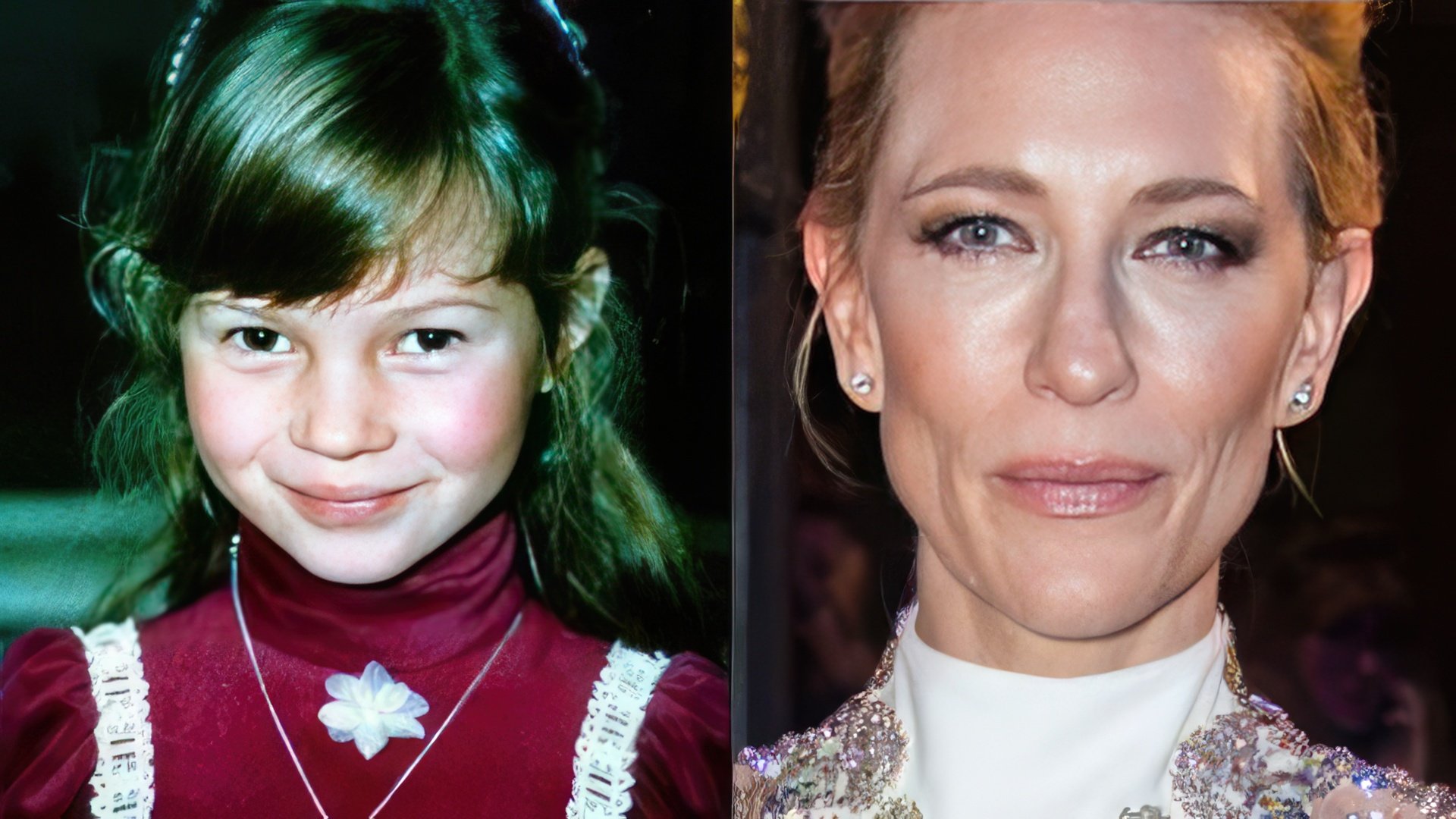 Cate Blanchett in her childhood and at present
