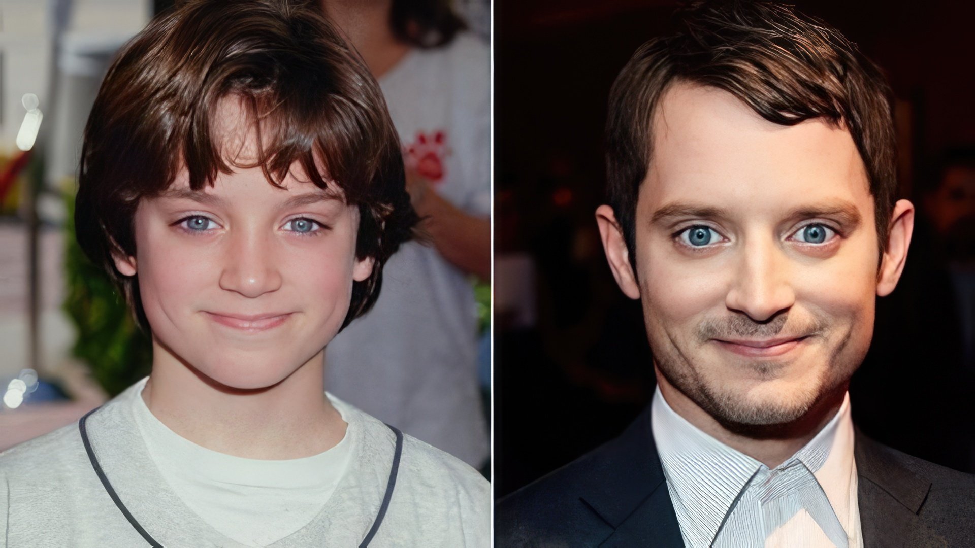 Elijah Wood in his childhood and now