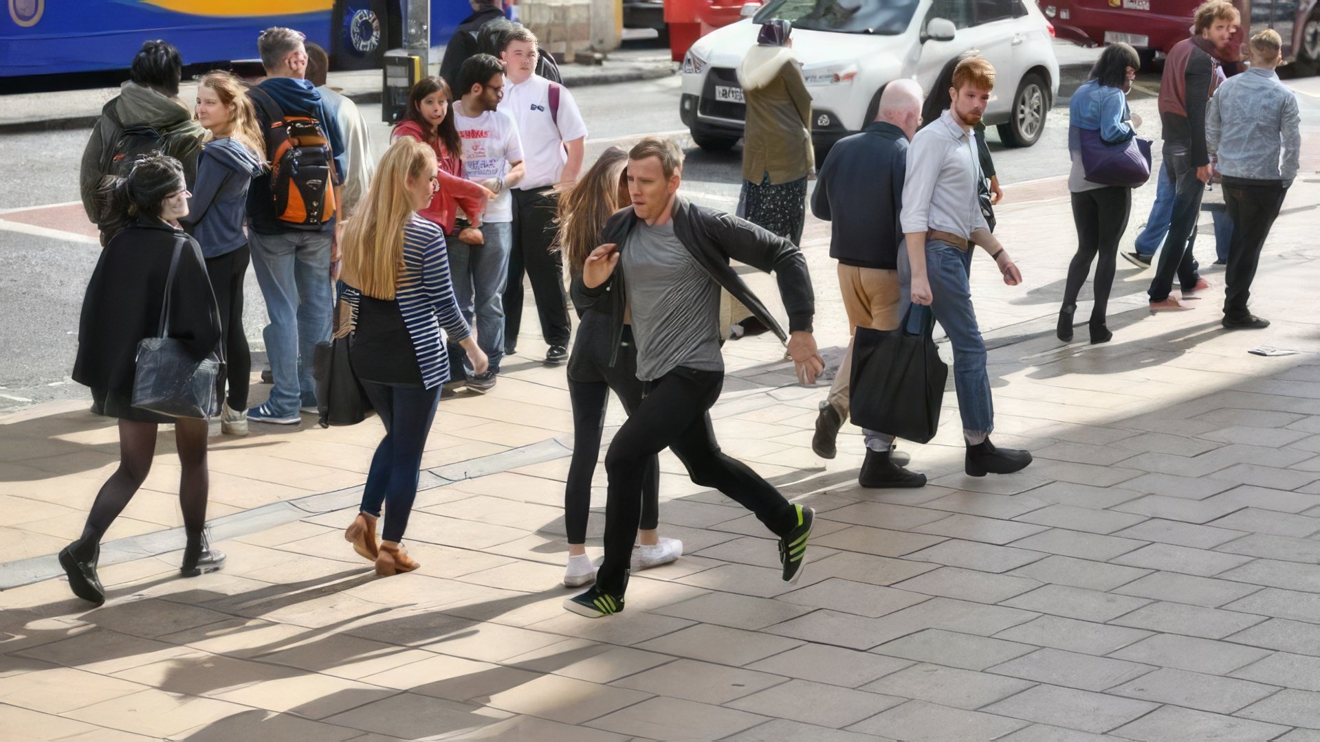 Ewan McGregor on the set of «T2 Trainspotting»