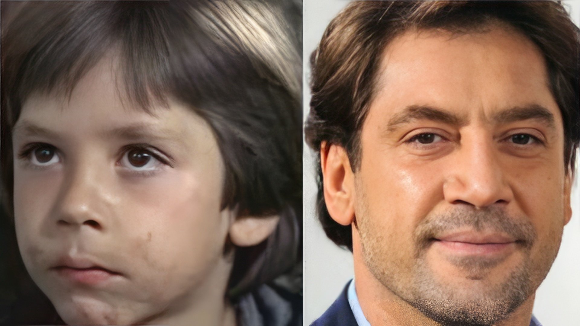  Javier Bardem in childhood and now