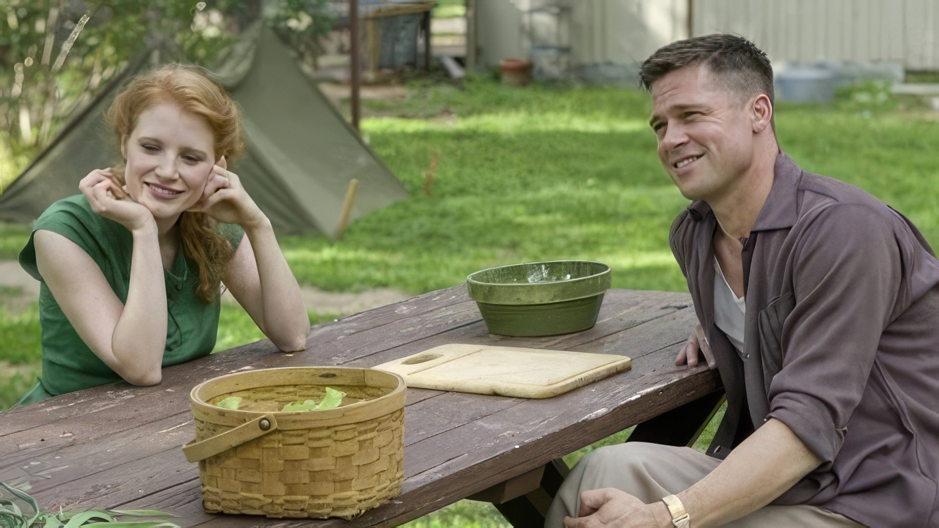 Jessica Chastain and Brad Pitt in «The Tree of Life»