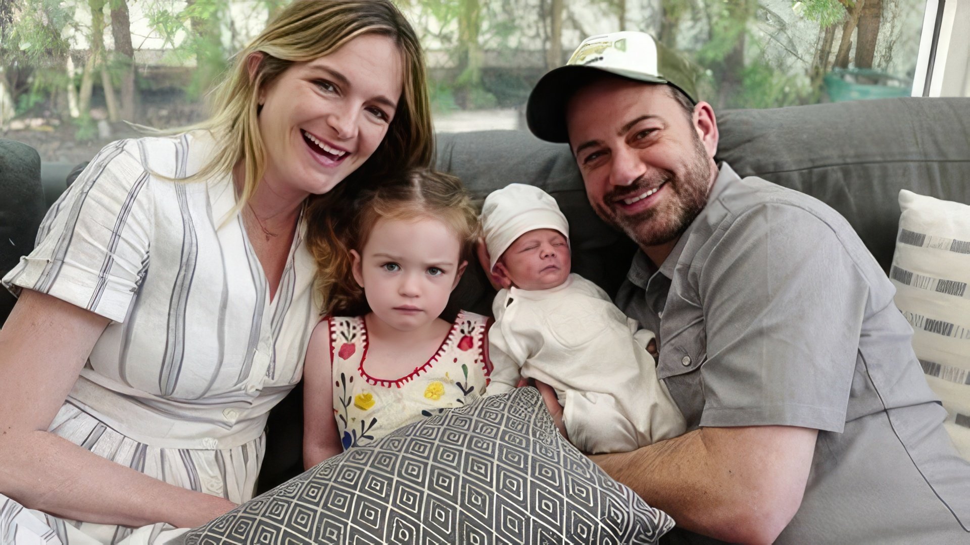 Jimmy Kimmel with his wife and children