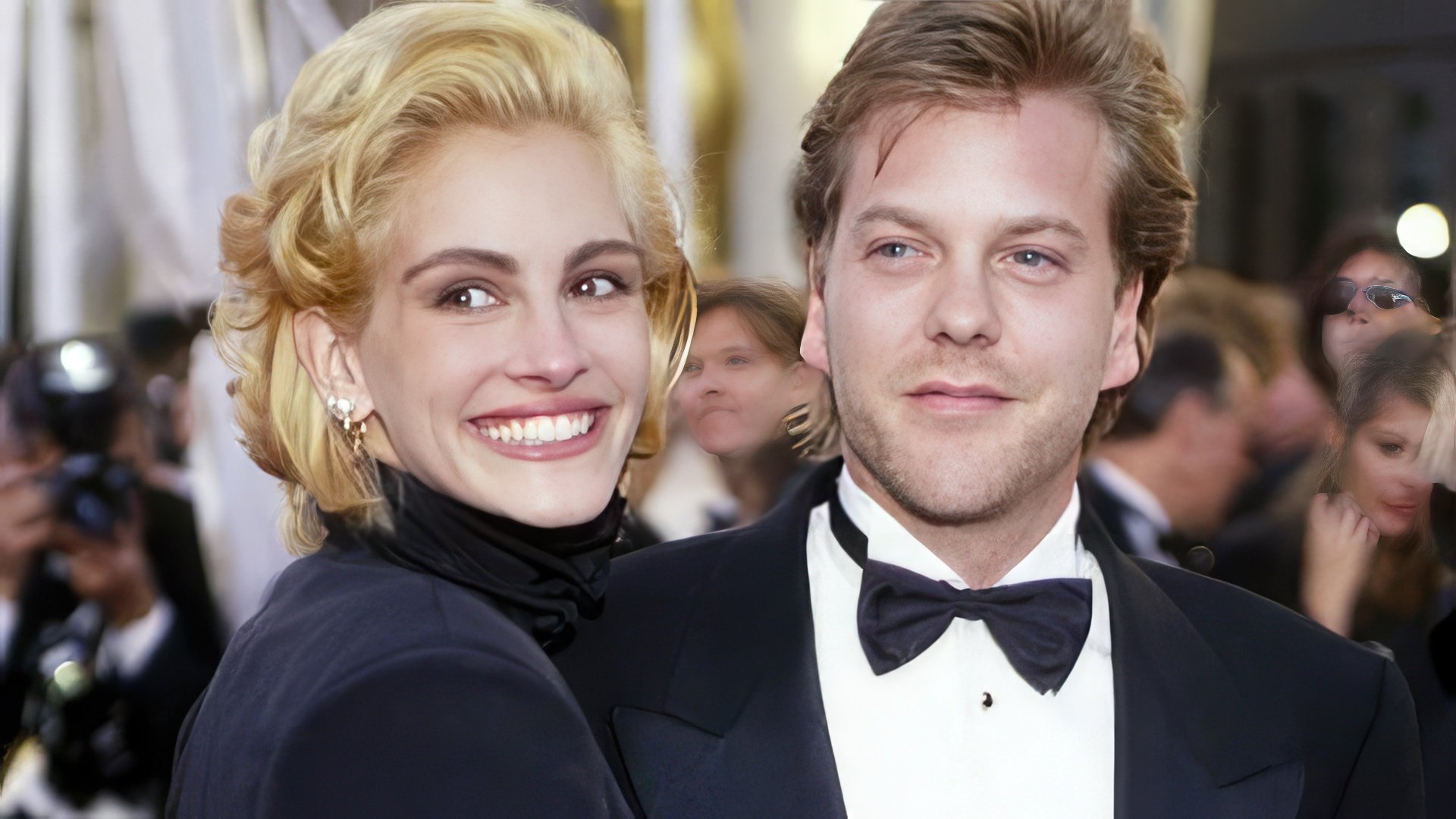 Julia Roberts and Kiefer Sutherland at the premiere of Flatliners