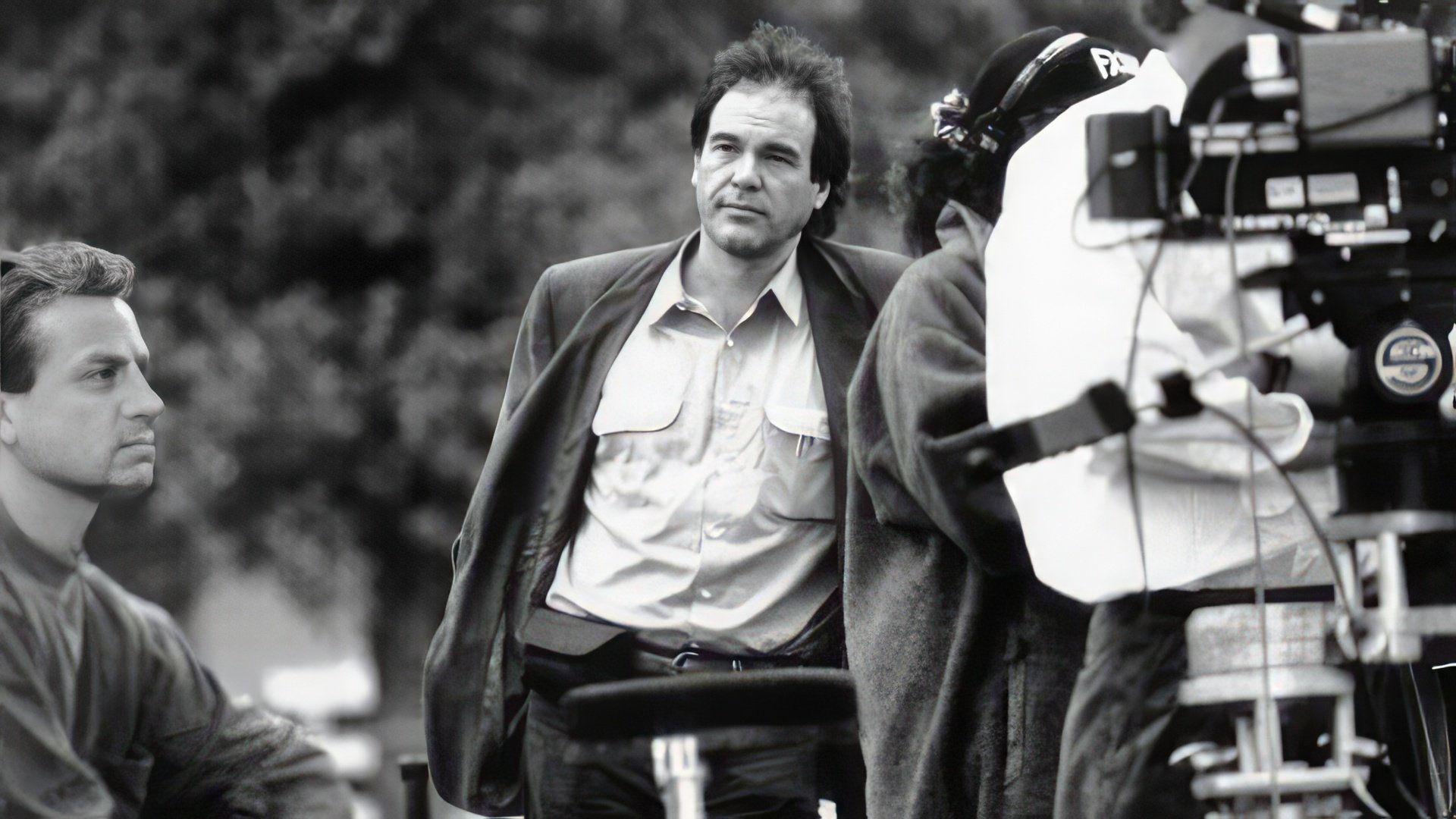 Oliver Stone on the set of the movie about the assassination of John Kennedy