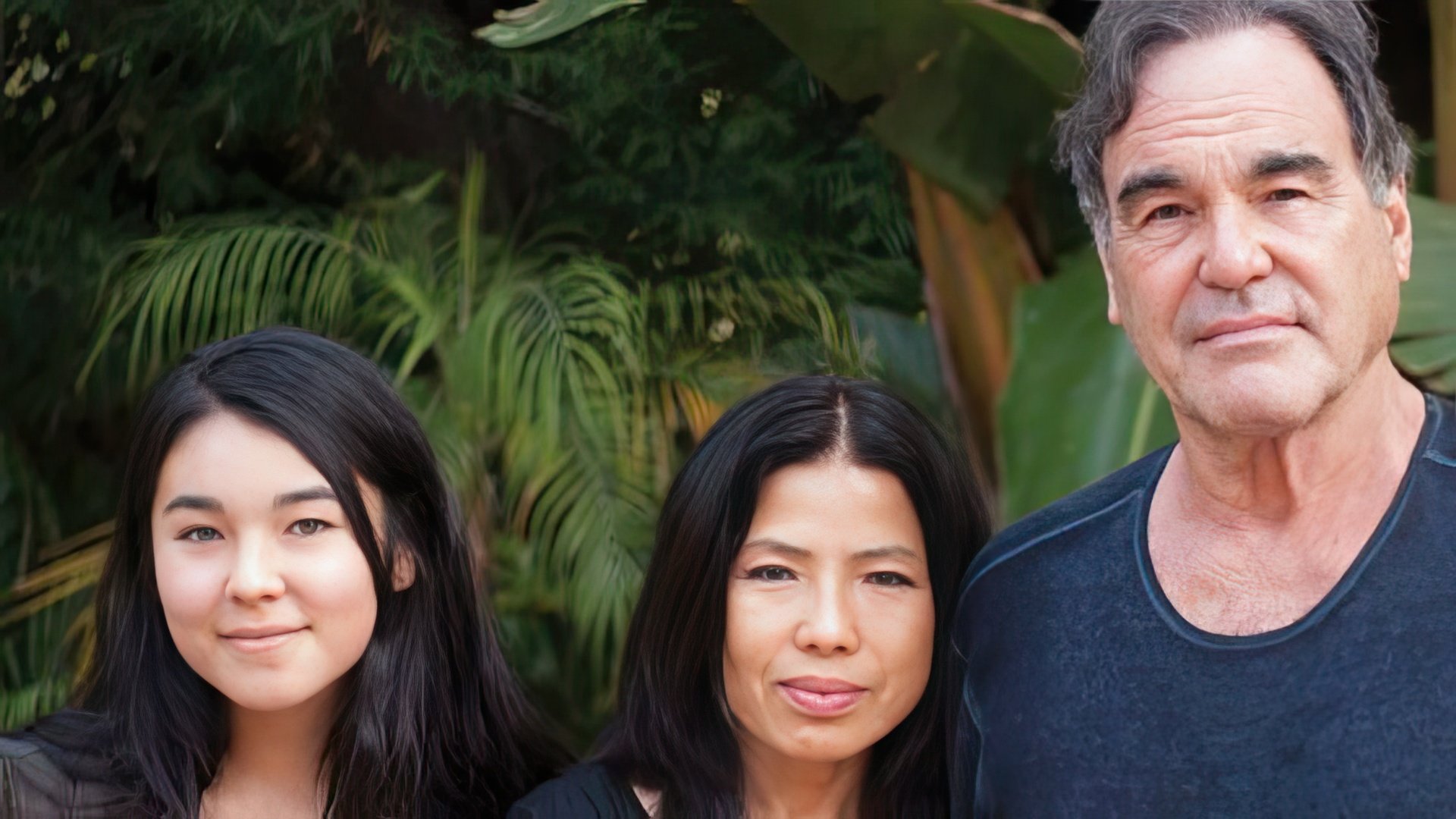 Oliver Stone with his wife and daughter