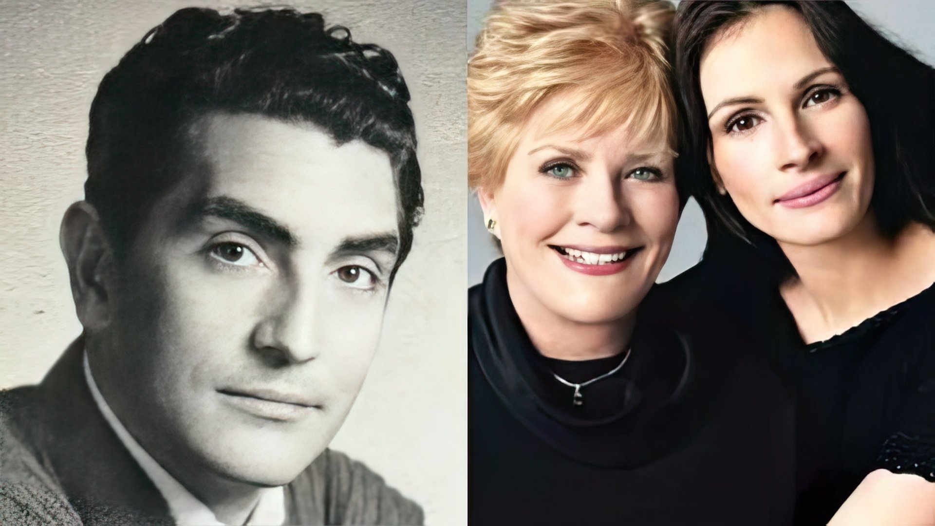 Photo on the left: Julia Roberts’s father. The photo on the right: Julia Roberts with her mother