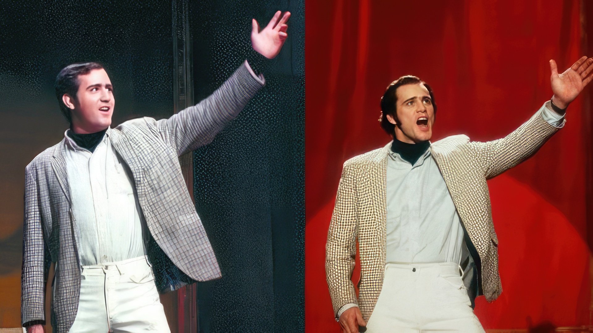 Real Andy Kaufman and Jim Carrey playing him