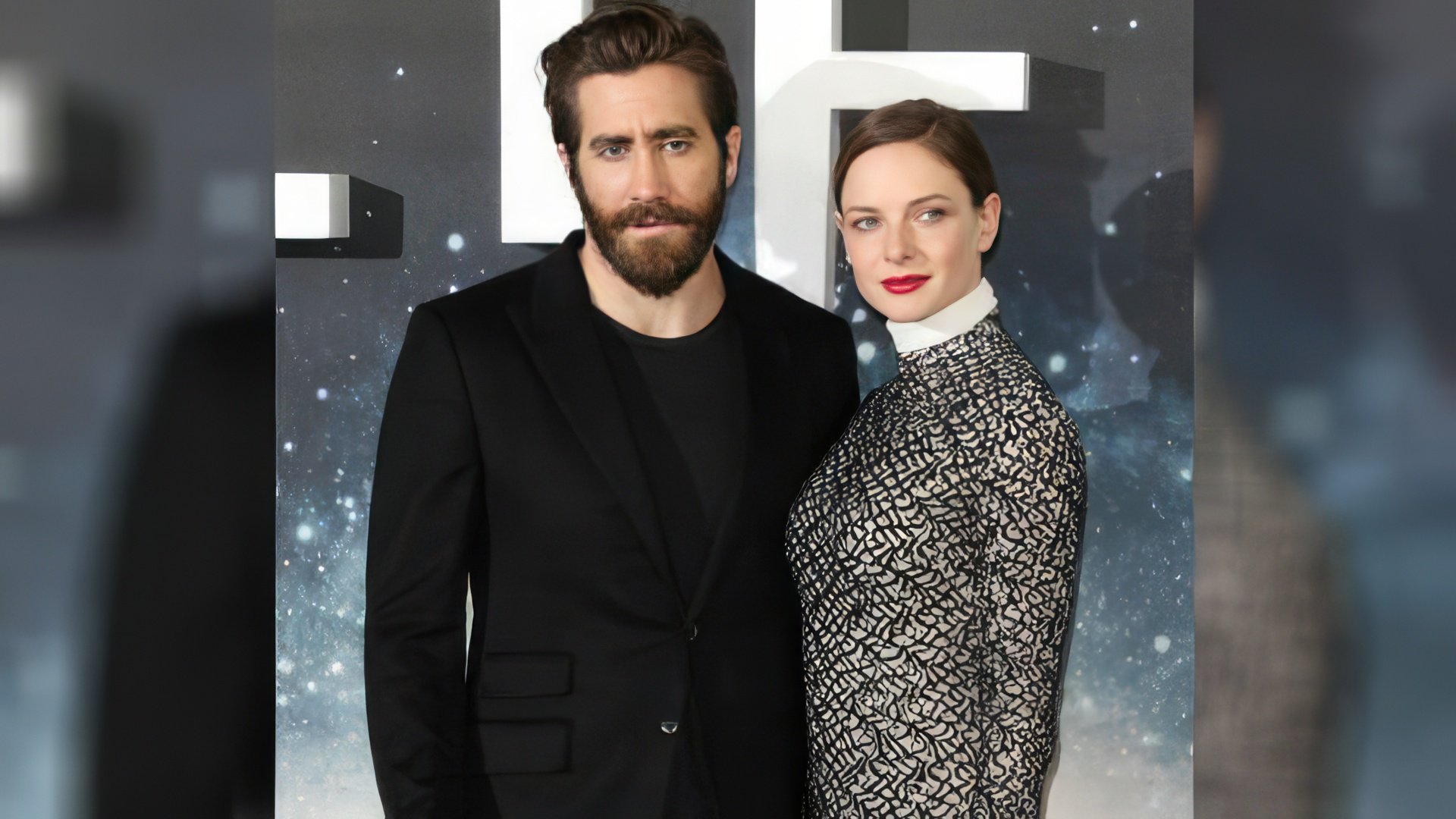 Rebecca Ferguson and Jake Gyllenhaal at the premiere of the movie Life