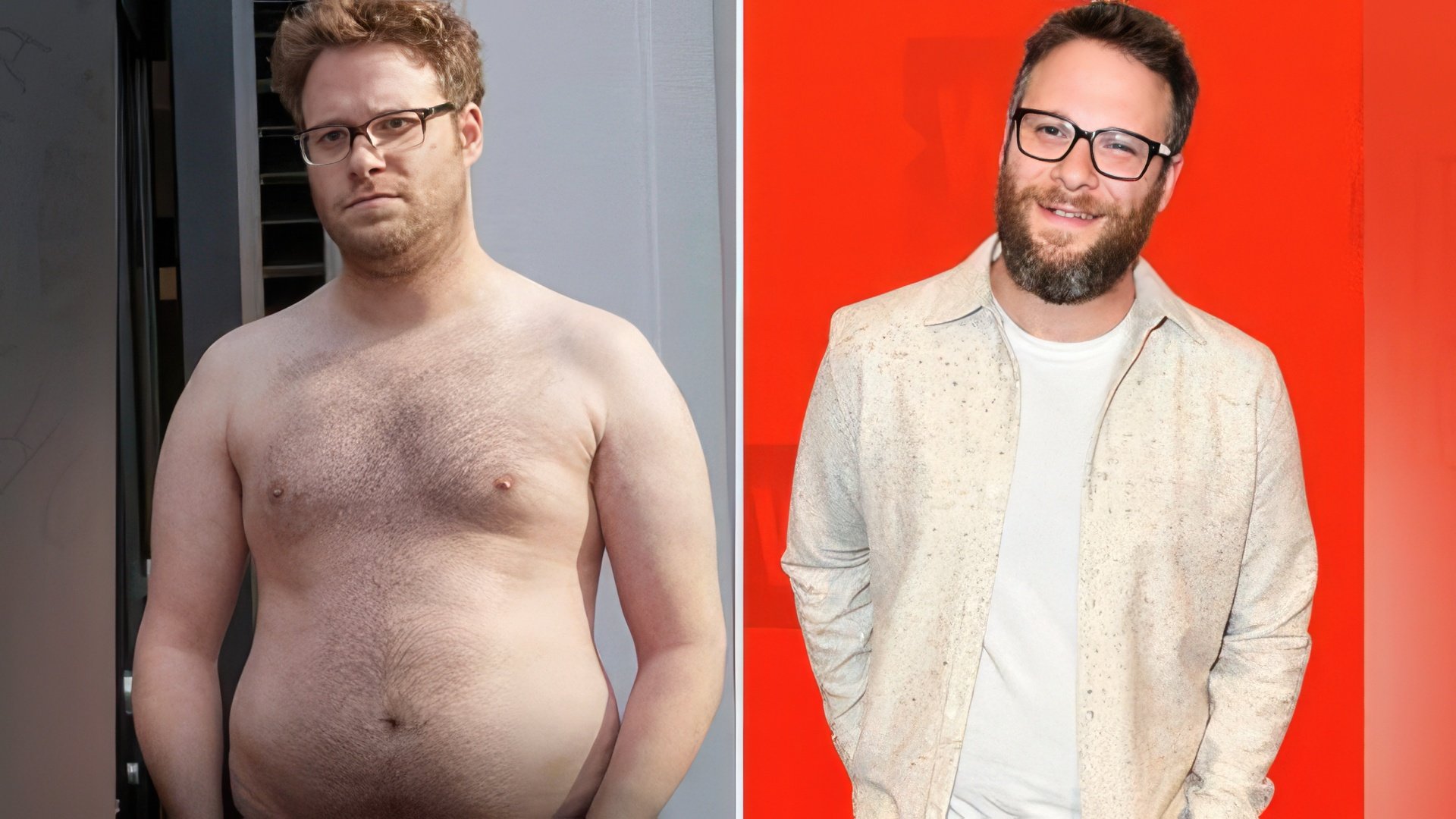 Seth Rogen before and after his weight loss