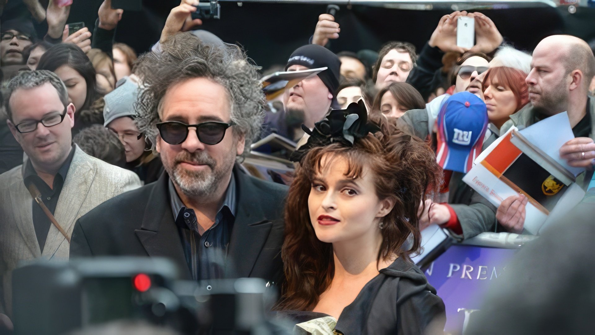 Tim Burton and Helena Bonham Carter at the premiere of Dark Shadows