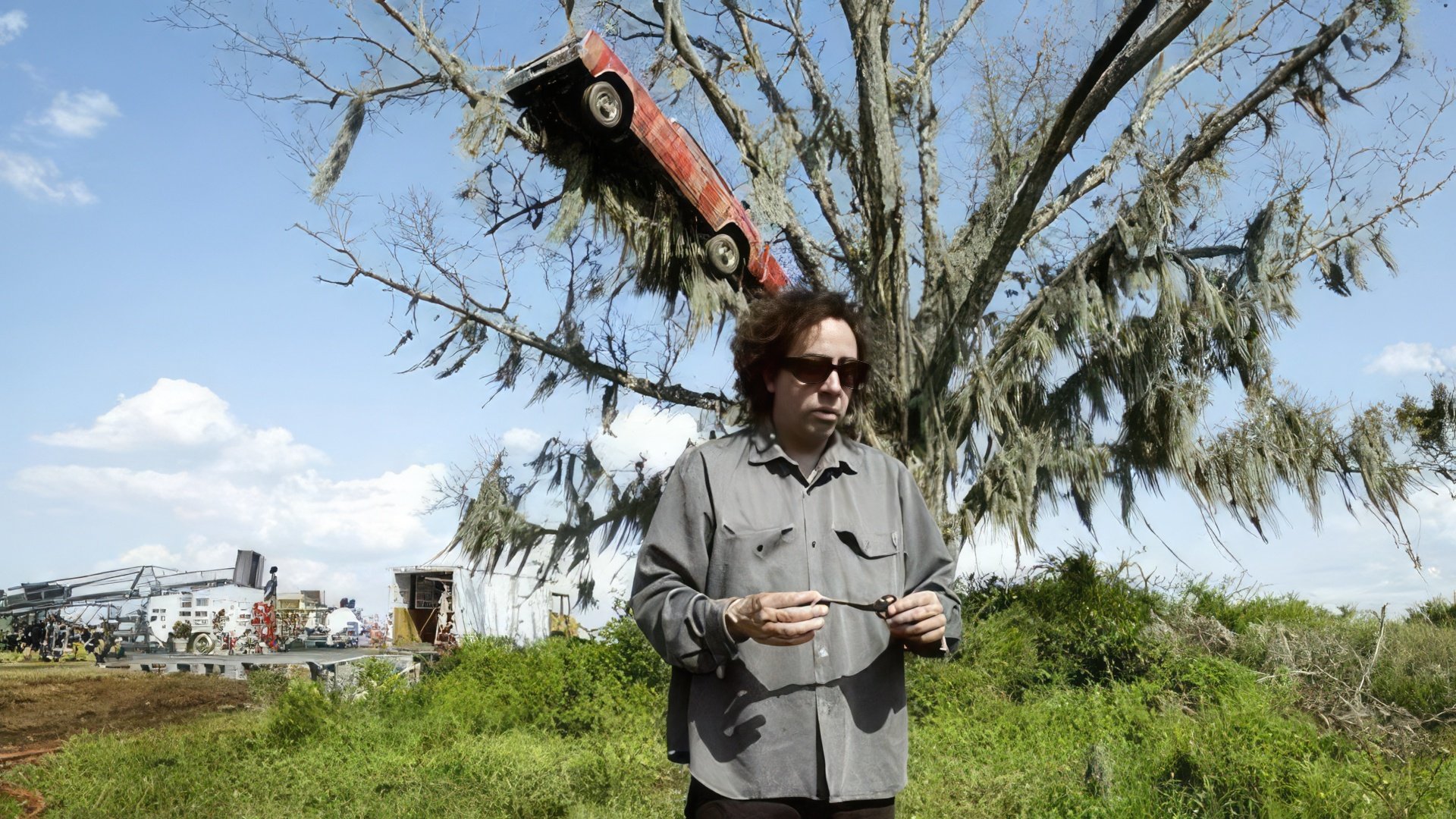 Tim Burton on the set of Big Fish